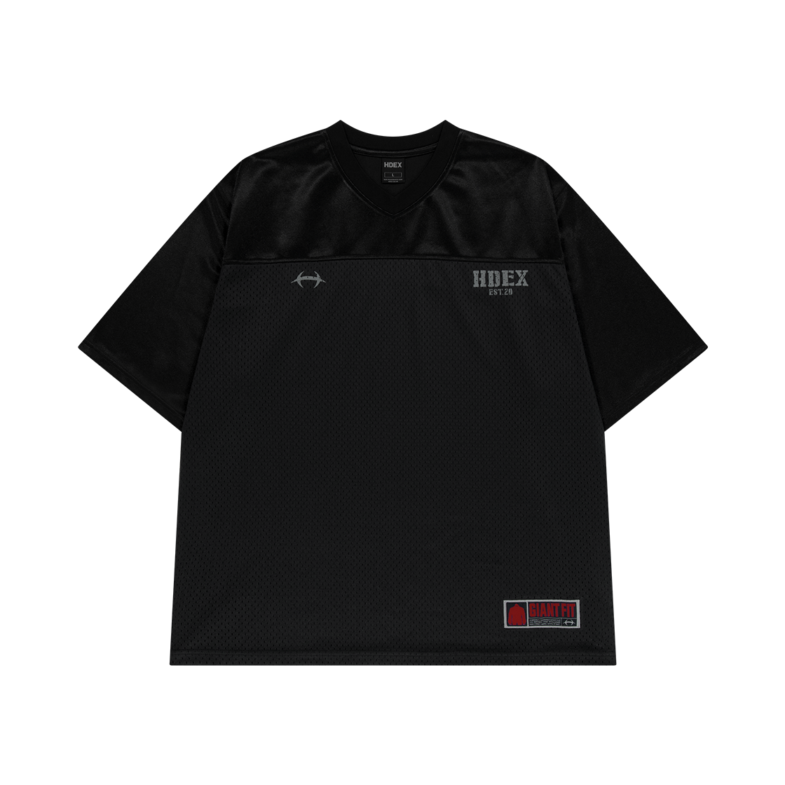 에이치덱스 코어 럭비 오버핏 숏 슬리브 Black