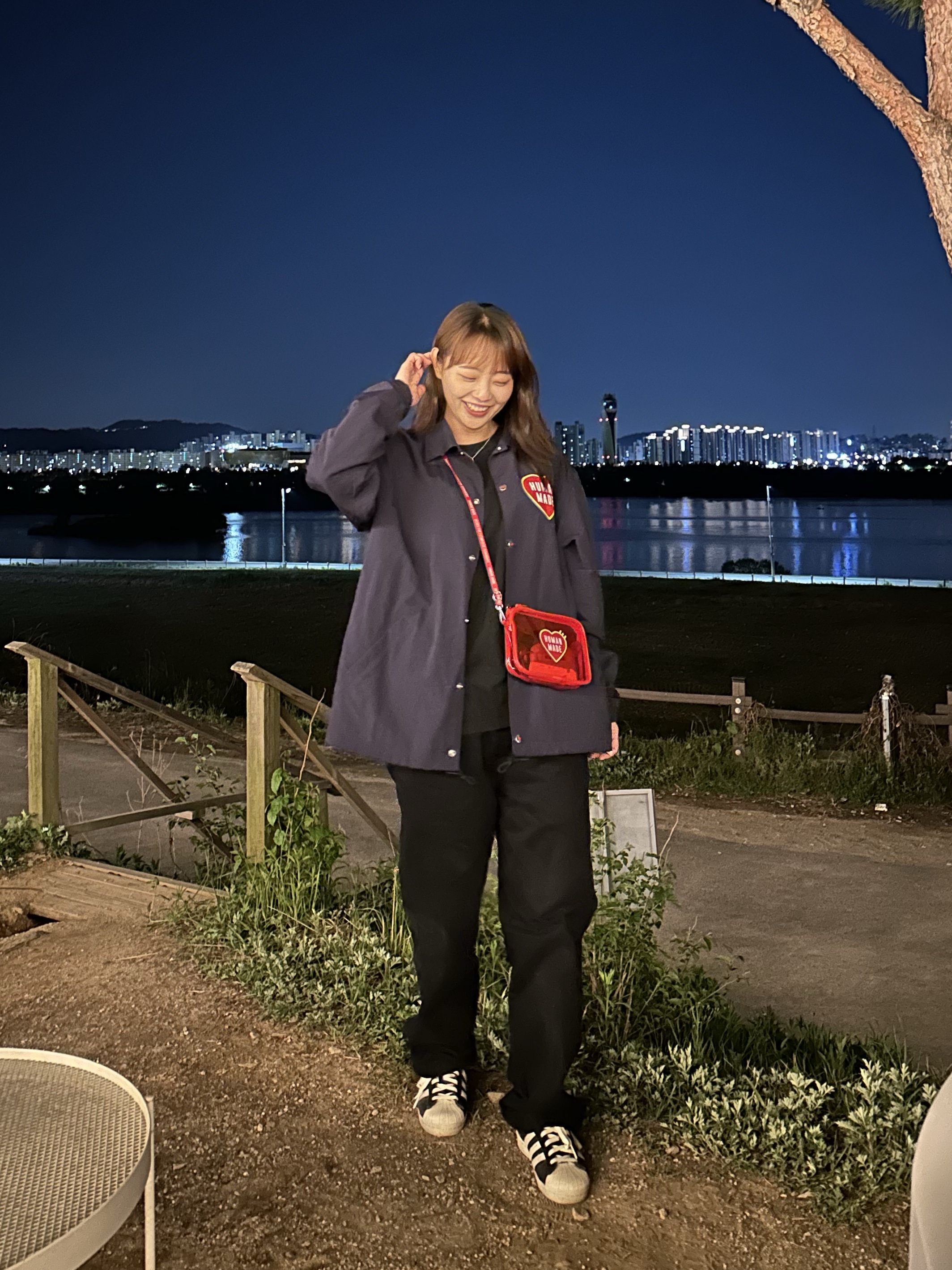 Human Made PVC Pouch Medium Red, Adidas Superstar 82 Black White 착용 스타일 - 5