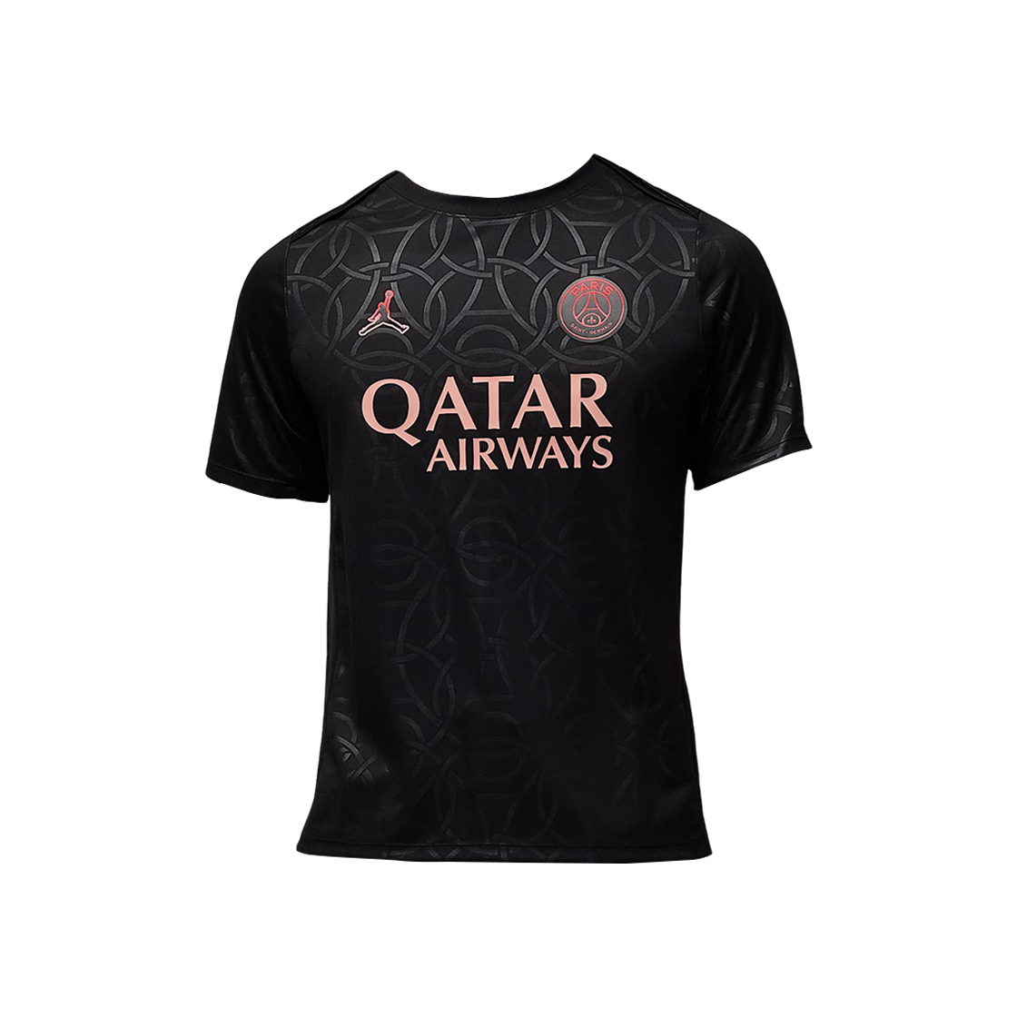 조던 x 파리 생제르맹 아카데미 프로 써드 드라이핏 사커 프리매치 탑 블랙 인프라레드 23 (논 마킹 버전)(Jordan x Paris Saint-Germain Academy Pro Third Dri-Fit Soccer Pre-Match Top Black Infrared 23 (Non Marking Ver.)) - 1