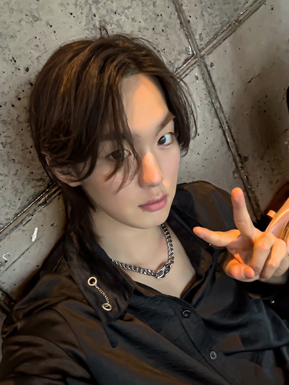 Diesel Dx1412 Stainless Steel Chain Necklace Silver 착용 스타일