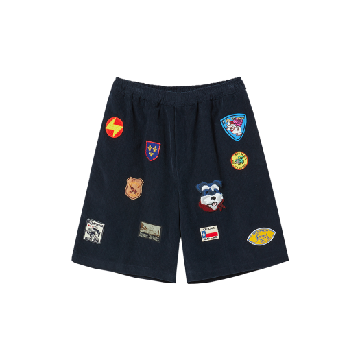 NV25SUSP02NV N ARCHIVE Vintage Wappen Detail Corduroy 1/2 Pants Navy
