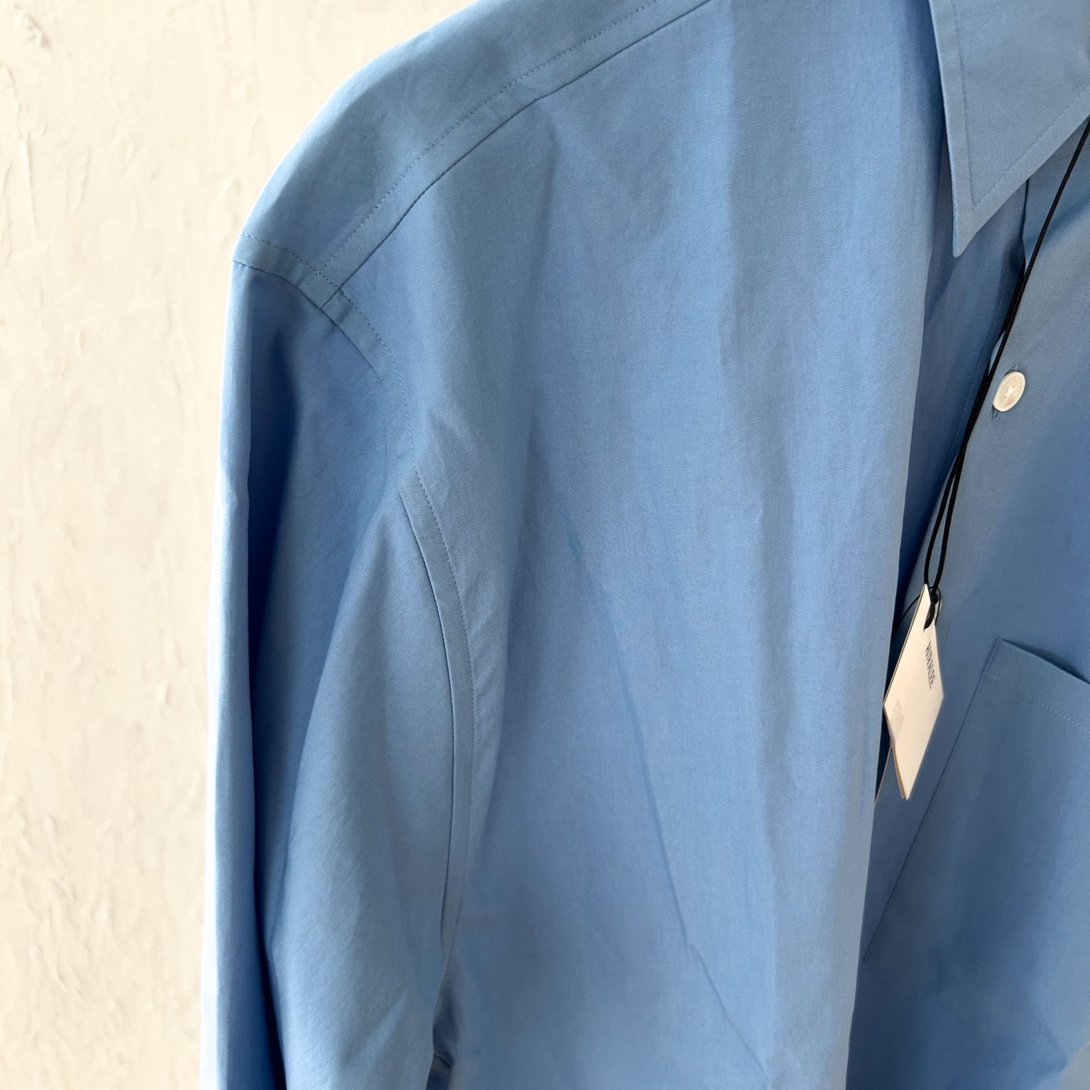 Auralee Washed Finx Twill Big Shirt Blue 착용 스타일 - 4