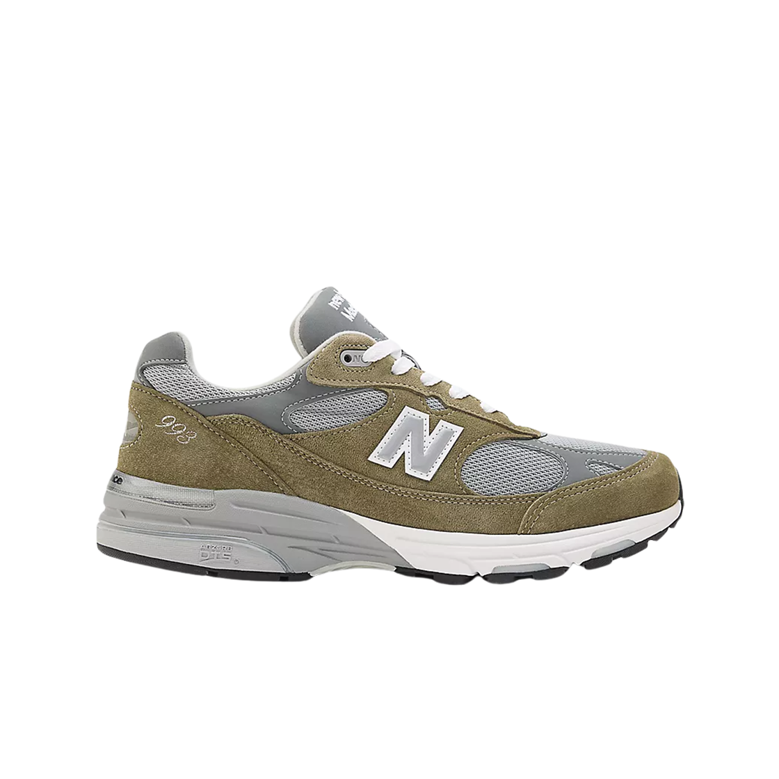뉴발란스 993 메이드 인 USA 코버트 그린 미디움 그레이 - D 스탠다드(New Balance 993 Made in USA Covert Green Medium Grey - D Standard)