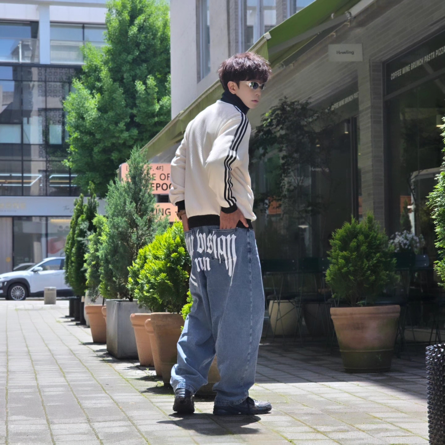 Adidas Waffle Beckenbauer Track Top Wonder White - KR Sizing, Adidas Waffle Beckenbauer Track Top Wonder White - KR Sizing 착용 스타일 - 1