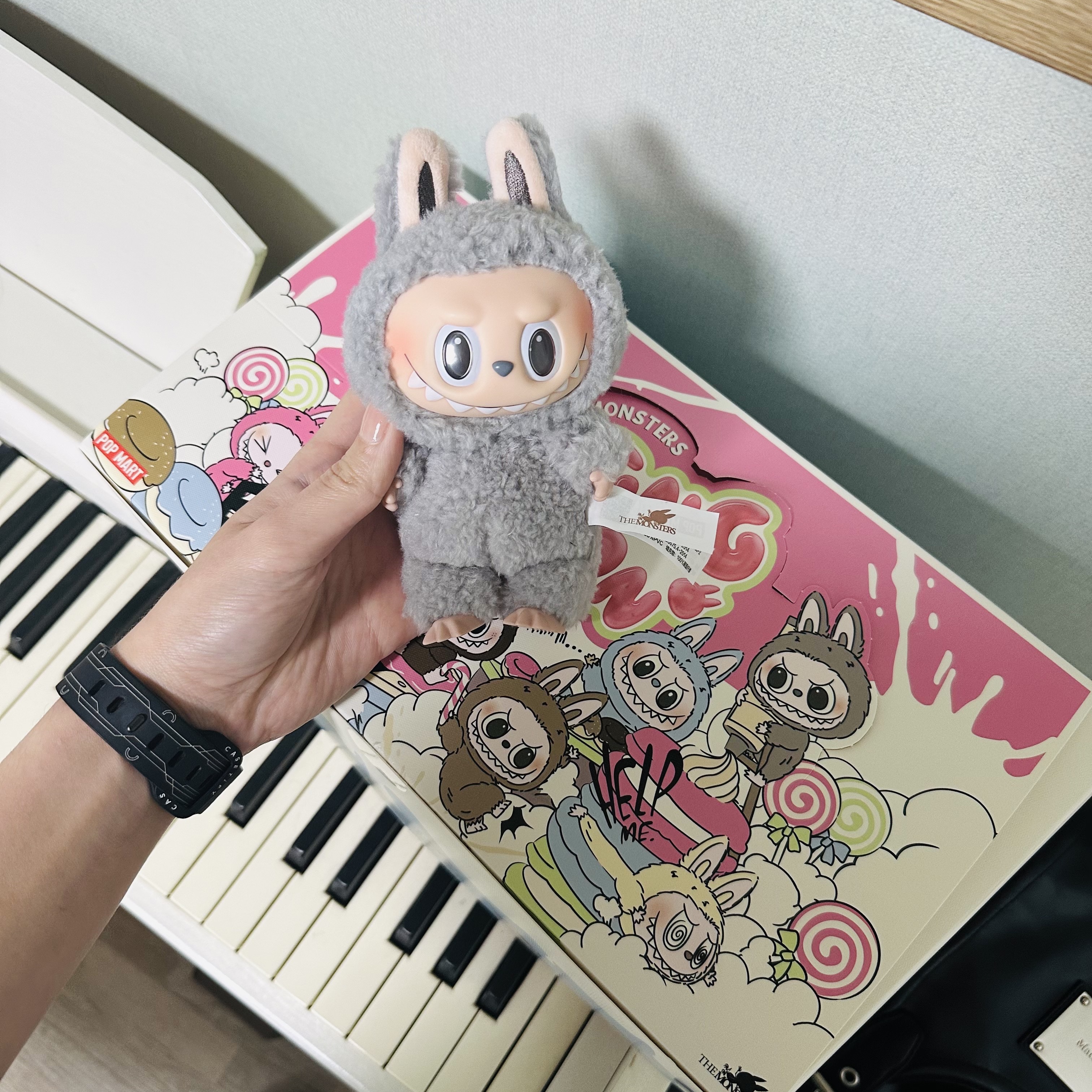 Pop Mart The Monsters Labubu Tasty Macarons Series Sealed Case (6 Blind Boxes) 착용 스타일