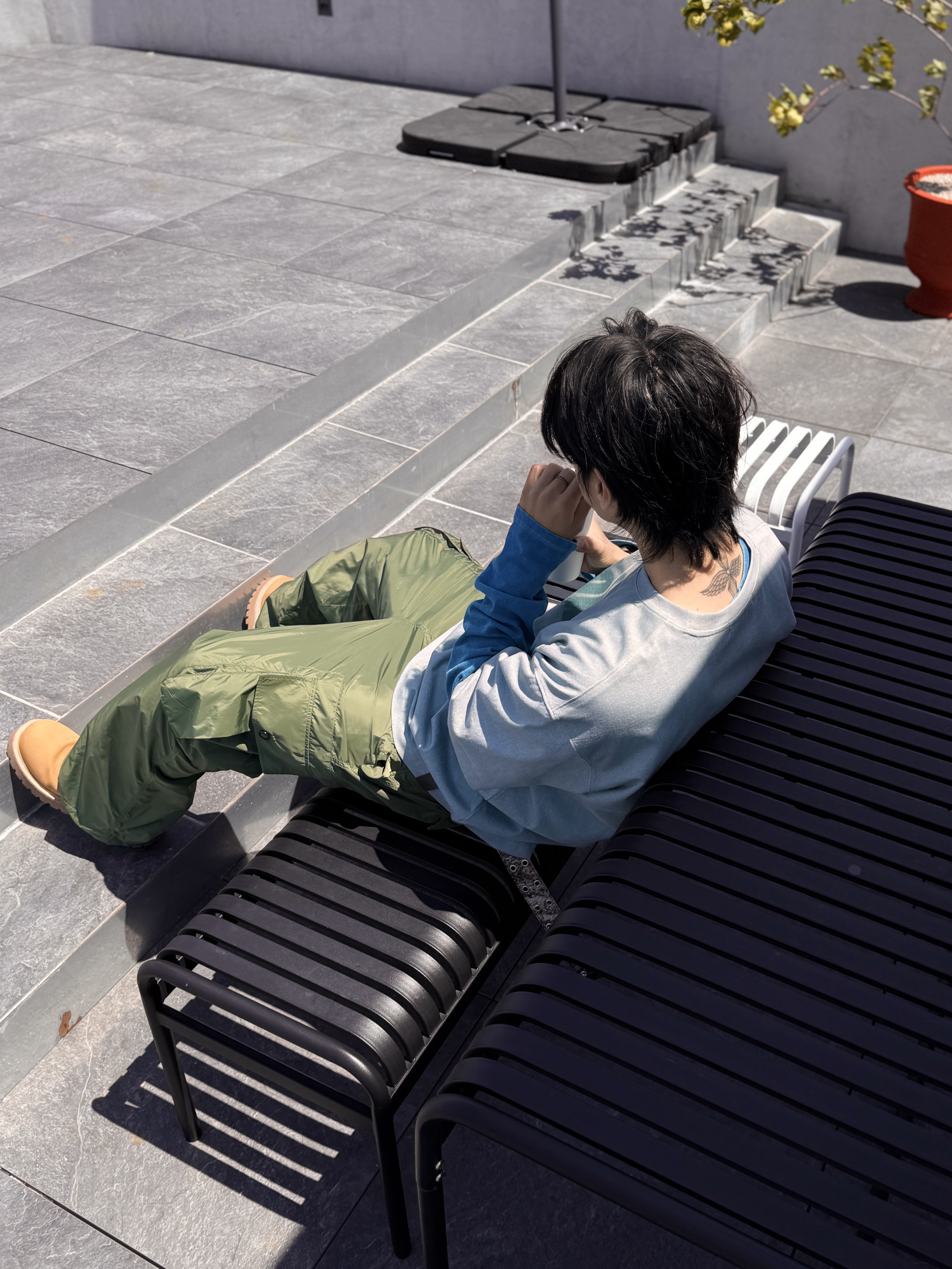 Kinchi x My Name Is Peter Boots - 888 (a) Yellow, MJD x Kamien Double Hole Belt Oak Brown 착용 스타일 - 3