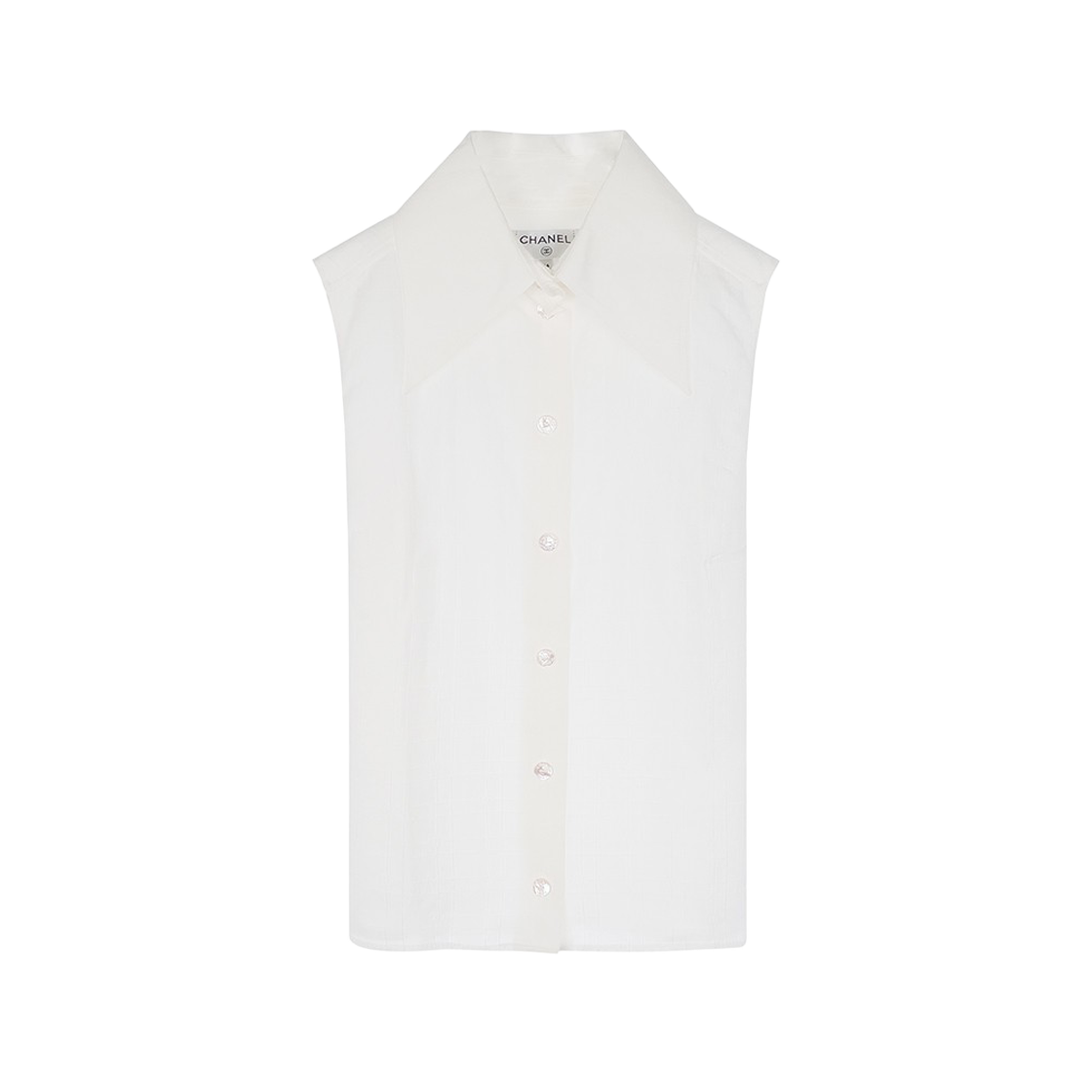 샤넬 25C 슬리브리스 셔츠 34 화이트(Chanel 25C Sleeveless Shirt 34 White) - 1
