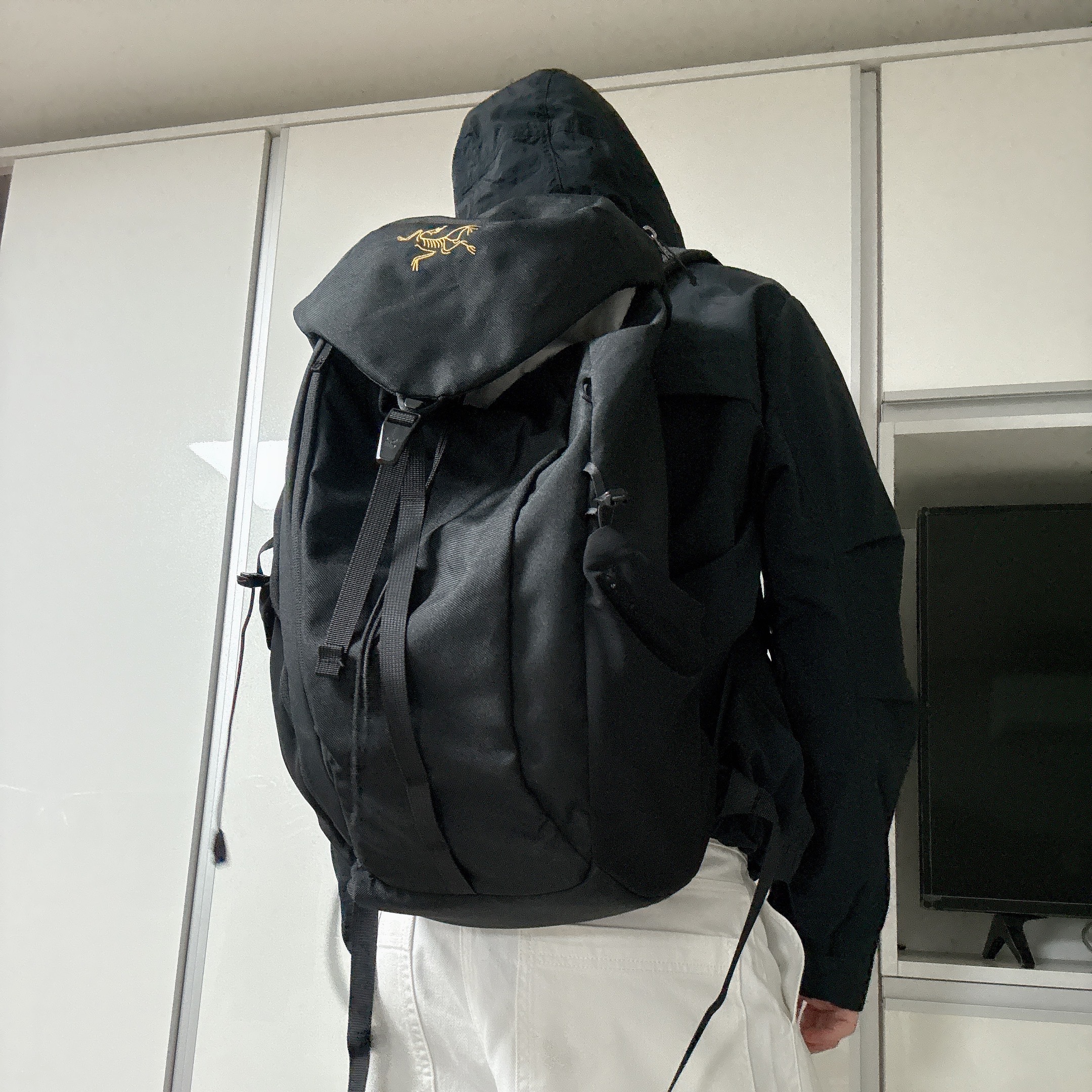 Arc'teryx Mantis 20 Backpack Black 착용 스타일 - 2