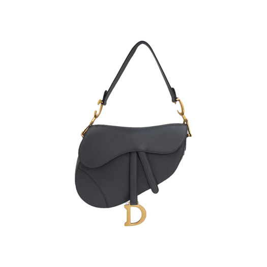 M0446CBAA M900 Dior Saddle Bag Charcoal Vintage Gold