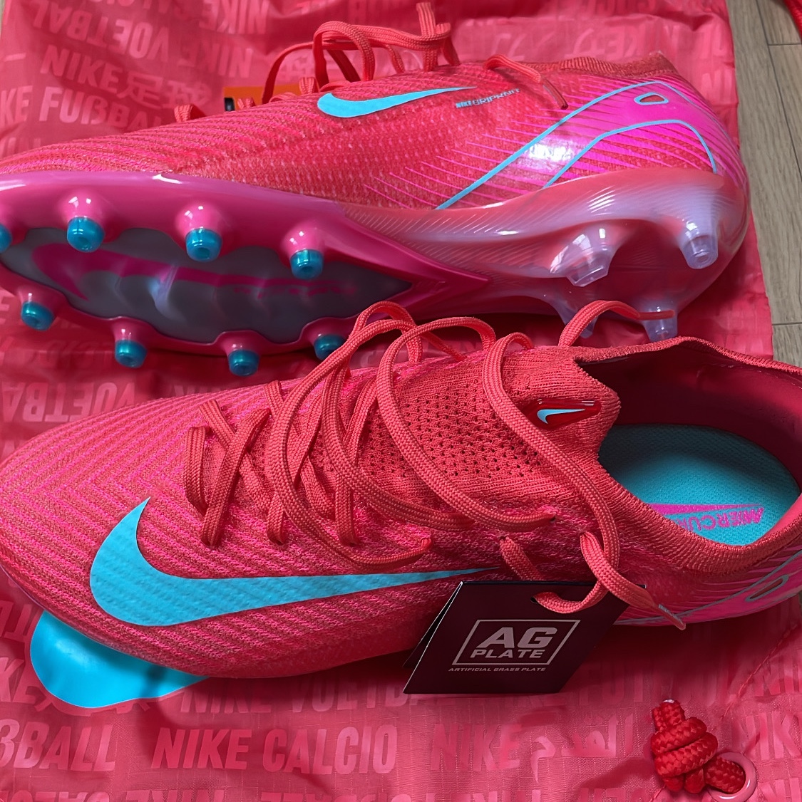 Nike Zoom Mercurial Vapor 16 Elite AG Pro Ember Glow Aurora Green 착용 스타일 - 1