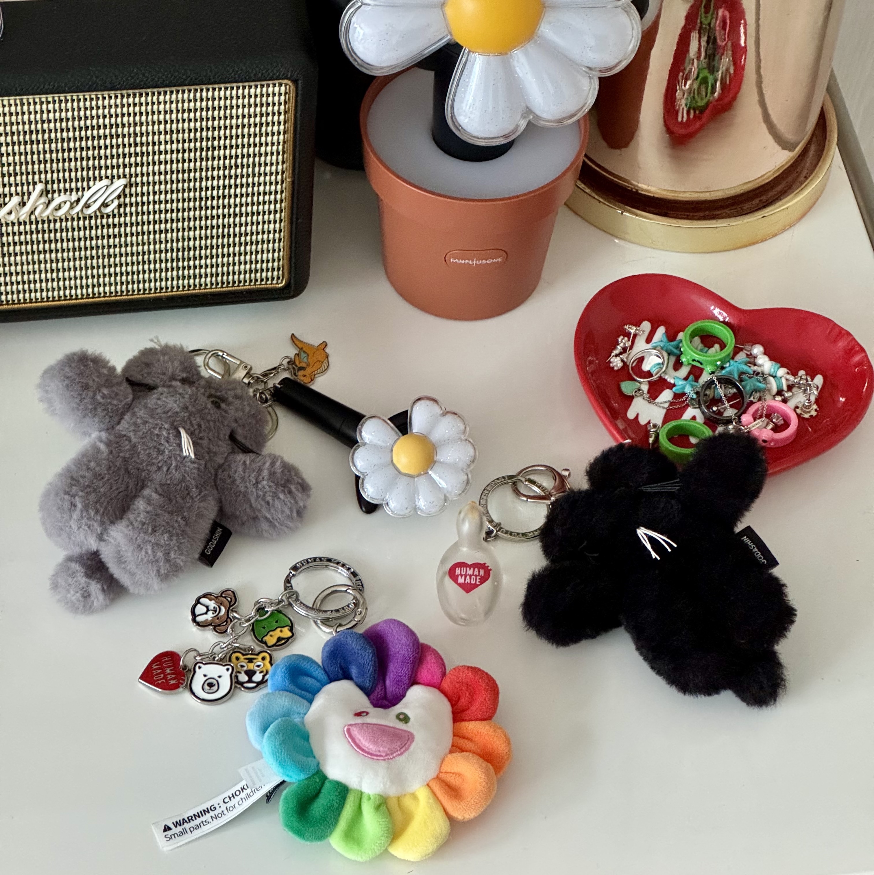 Human Made Animal Keyring Silver, Human Made Duck PVC Key Chain Clear 착용 스타일 - 1