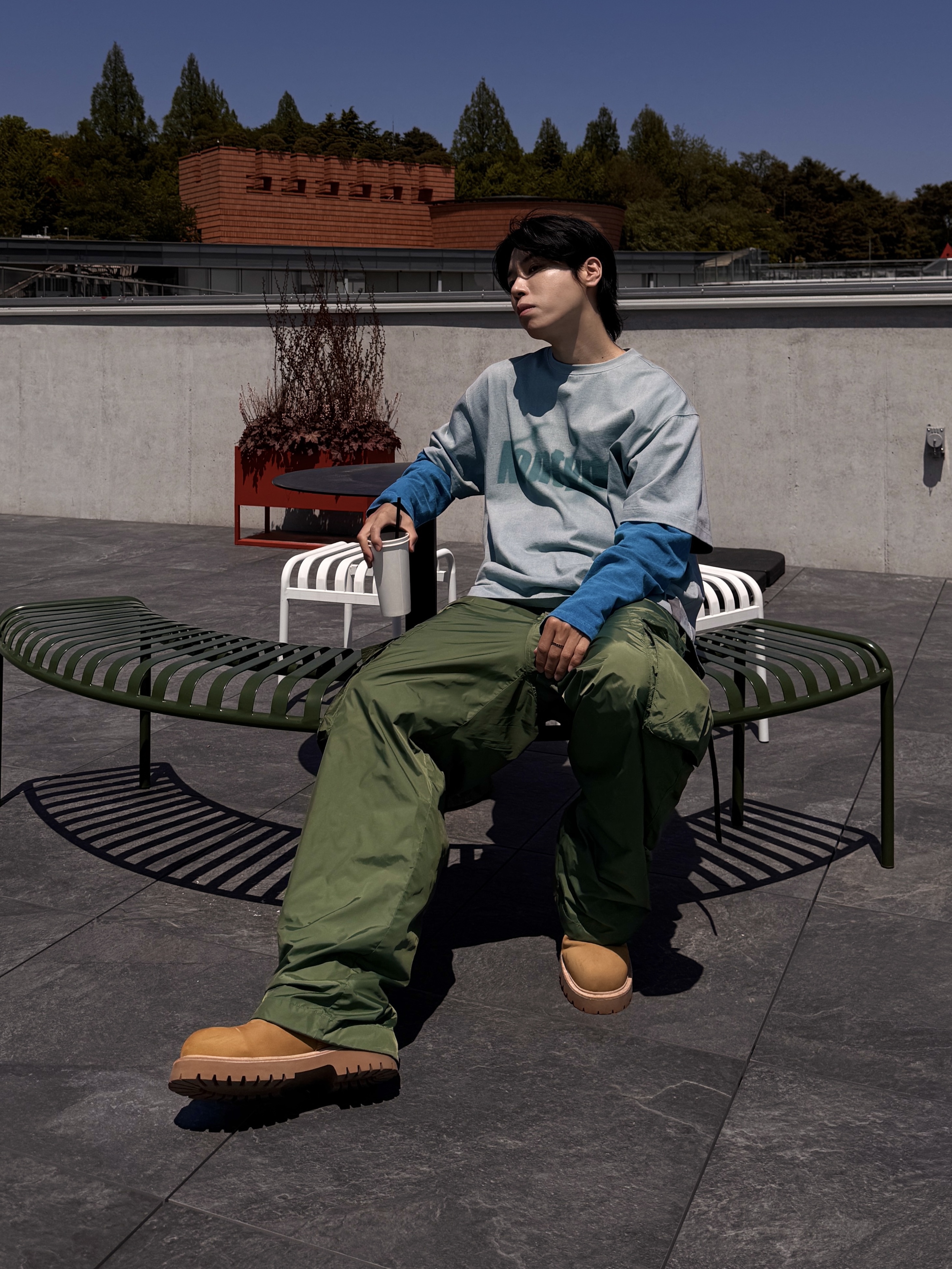Kinchi x My Name Is Peter Boots - 888 (a) Yellow, MJD x Kamien Double Hole Belt Oak Brown 착용 스타일 - 5