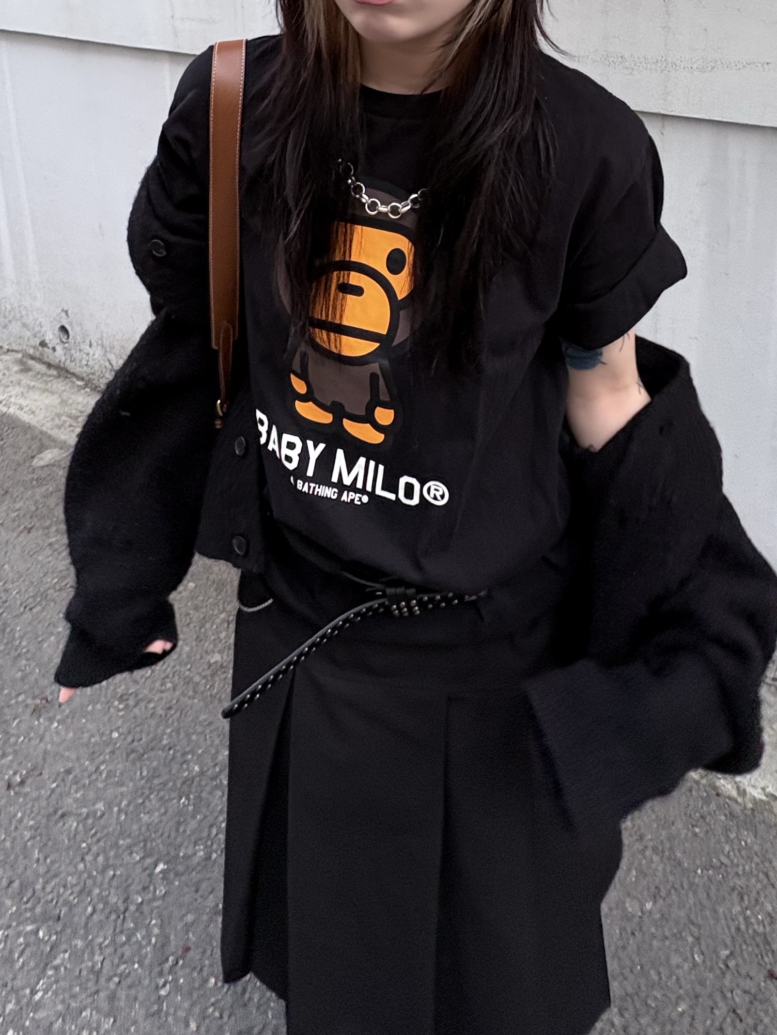 BAPE Baby Milo T-Shirt Black 착용 스타일