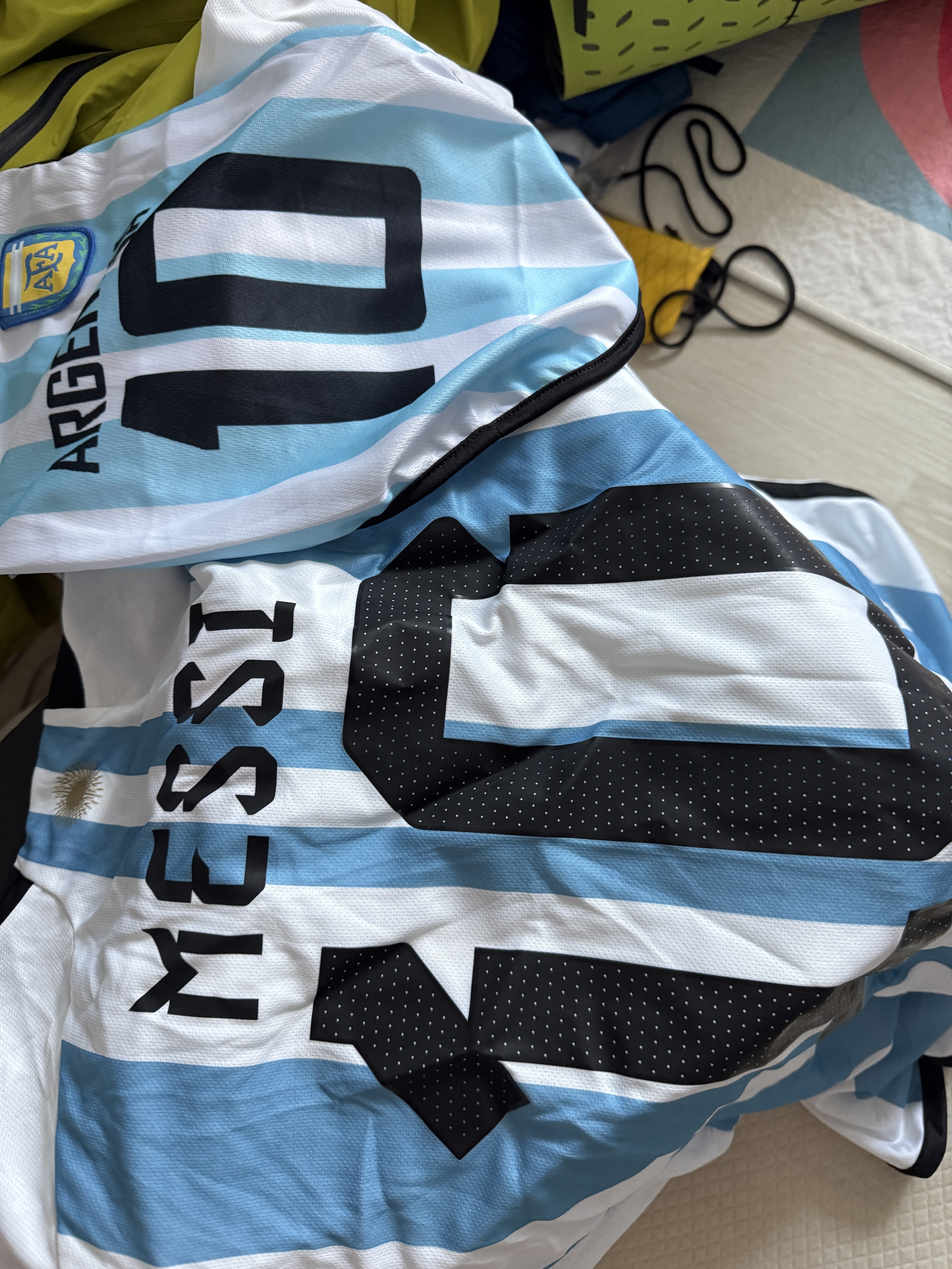 Adidas Argentina Home Authentic Jersey 2022 White Light Blue - US Sizing (Non Marking Ver.) 착용 스타일