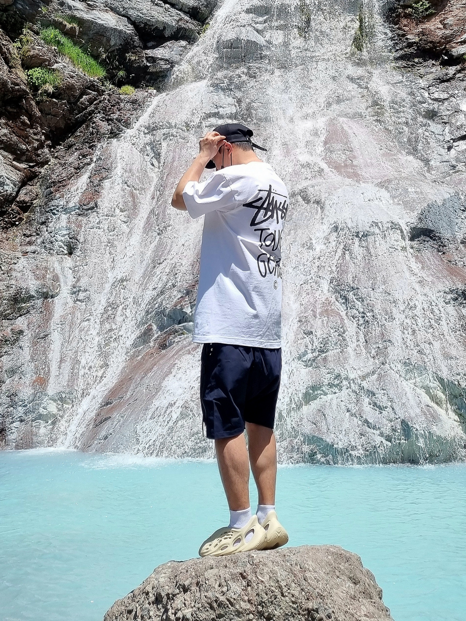 Stussy Tough Gear T-Shirt White 착용 스타일
