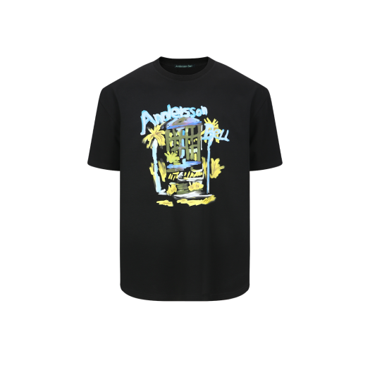 atb1408u(BLACK) ADSB Andersson Bell  Essential Unisex Palm Tree Resort T-Shirt