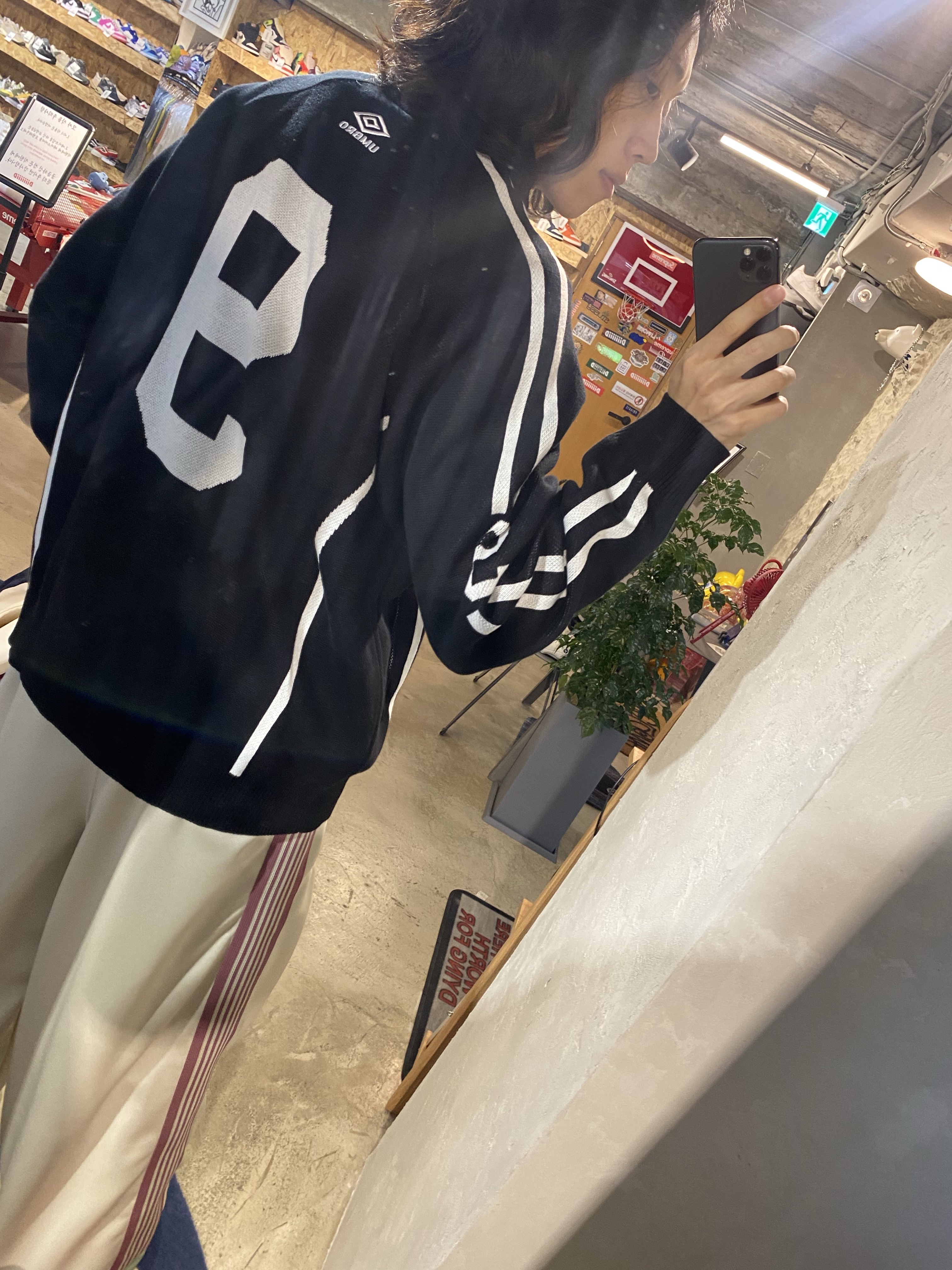 Supreme x Umbro Zip Up Sweater Light Blue - 25SS, Needles x LHP H.D. Nylon Track Pants Black 착용 스타일 - 10