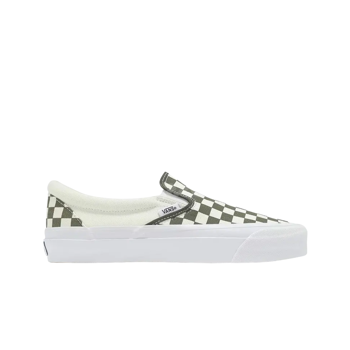 반스 프리미엄 슬립온 체커보드 그레이프 리프 그린 화이트(Vans Premium Slip-On Checkerboard Grape Leaf Green White)
