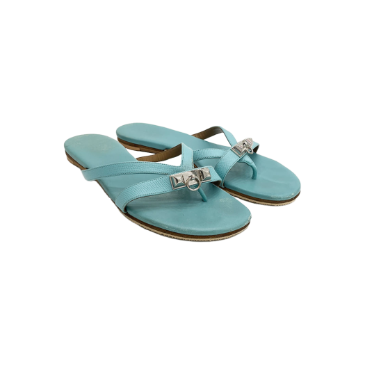 IT6D2I7QDPQI Hermes Medor Flip-Flops 36.5 Blue Saints