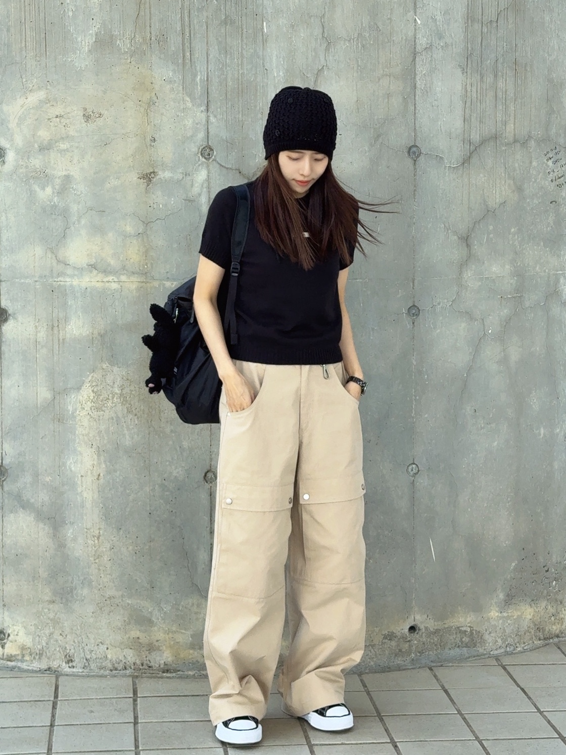 Maison Mihara Yasuhiro Peterson OG Sole Canvas Low Sneakers Black, Arc'teryx Heliad 15 Backpack Black 착용 스타일 - 1
