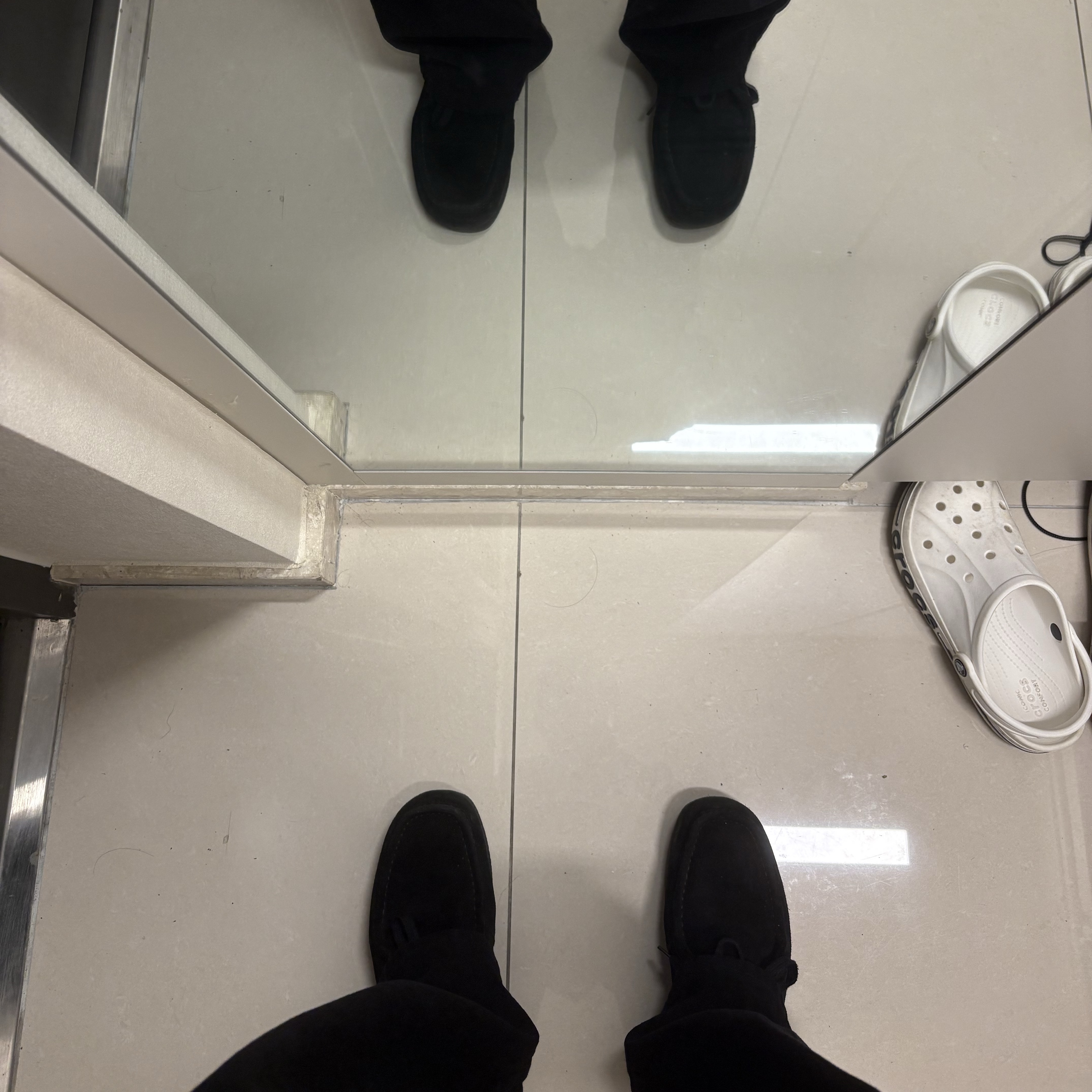 GU Real Leather Moccasin Shoes Black 착용 스타일