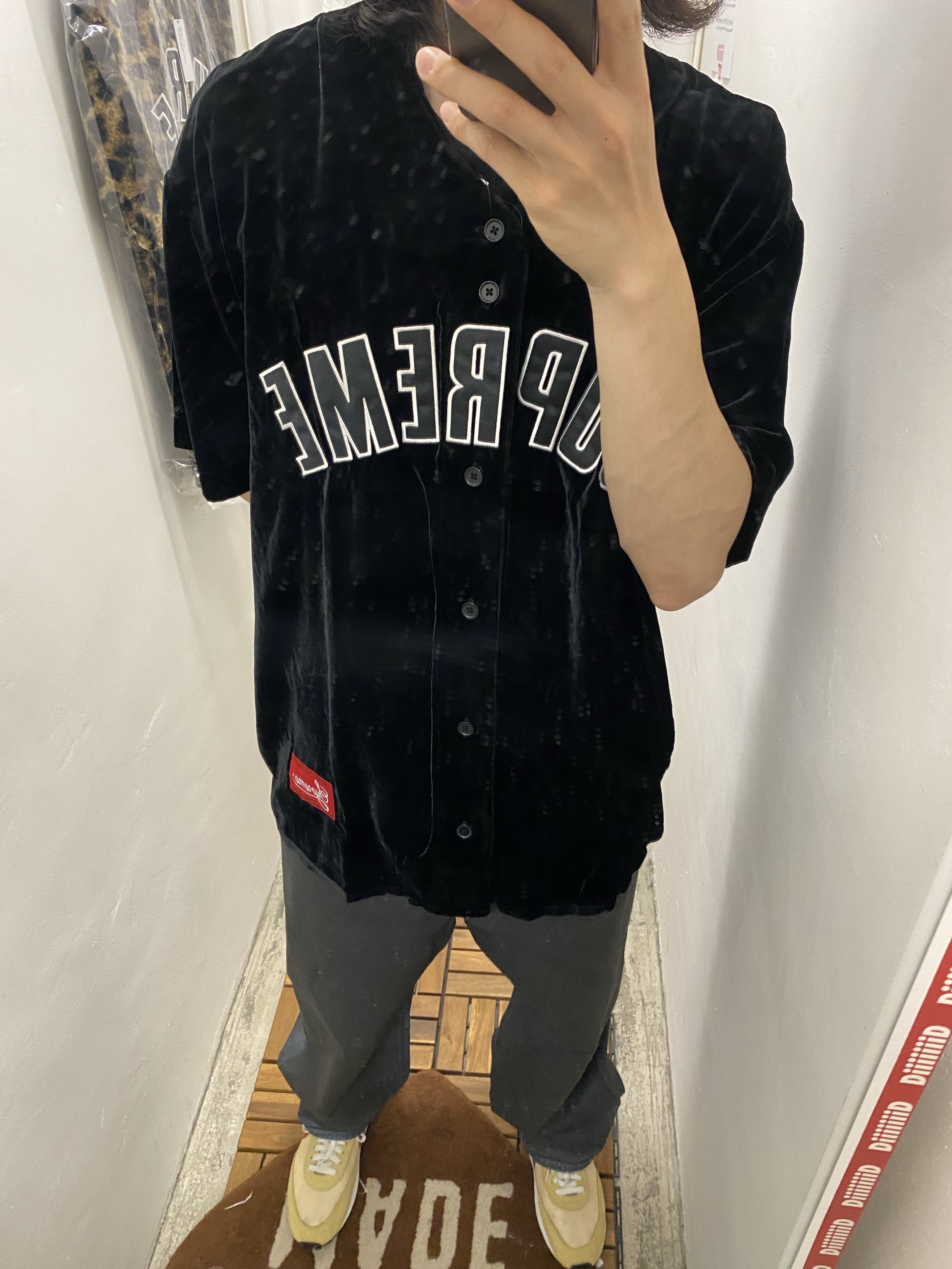 Supreme Velvet Baseball Jersey Leopard - 25SS, Nike Daybreak SP Topaz Gold 착용 스타일 - 7