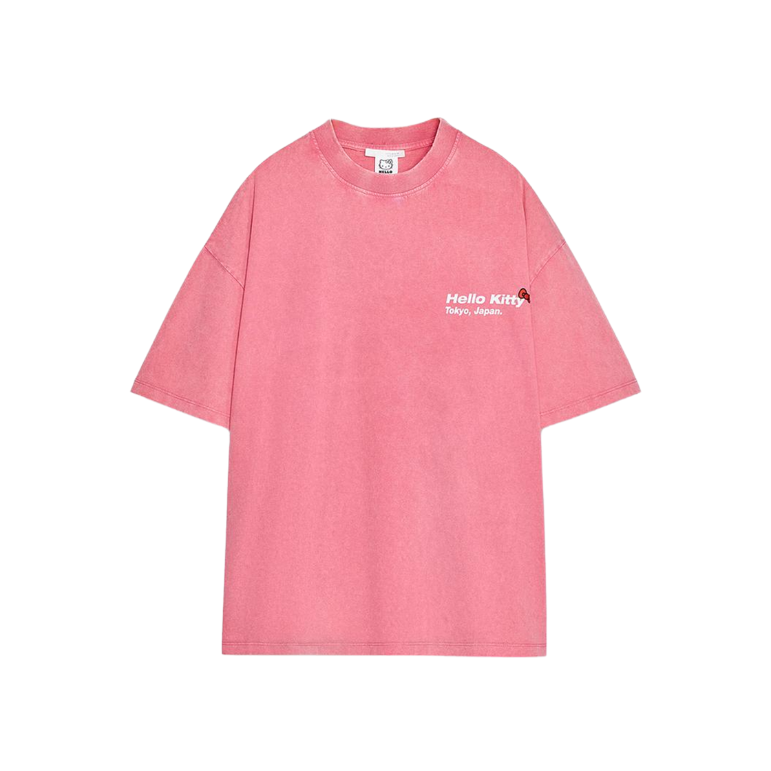 (W) 자라 x 헬로 키티 워시드 이펙트 티셔츠 로즈 핑크((W) Zara x Hello Kitty Washed Effect T-Shirt Rose Pink)