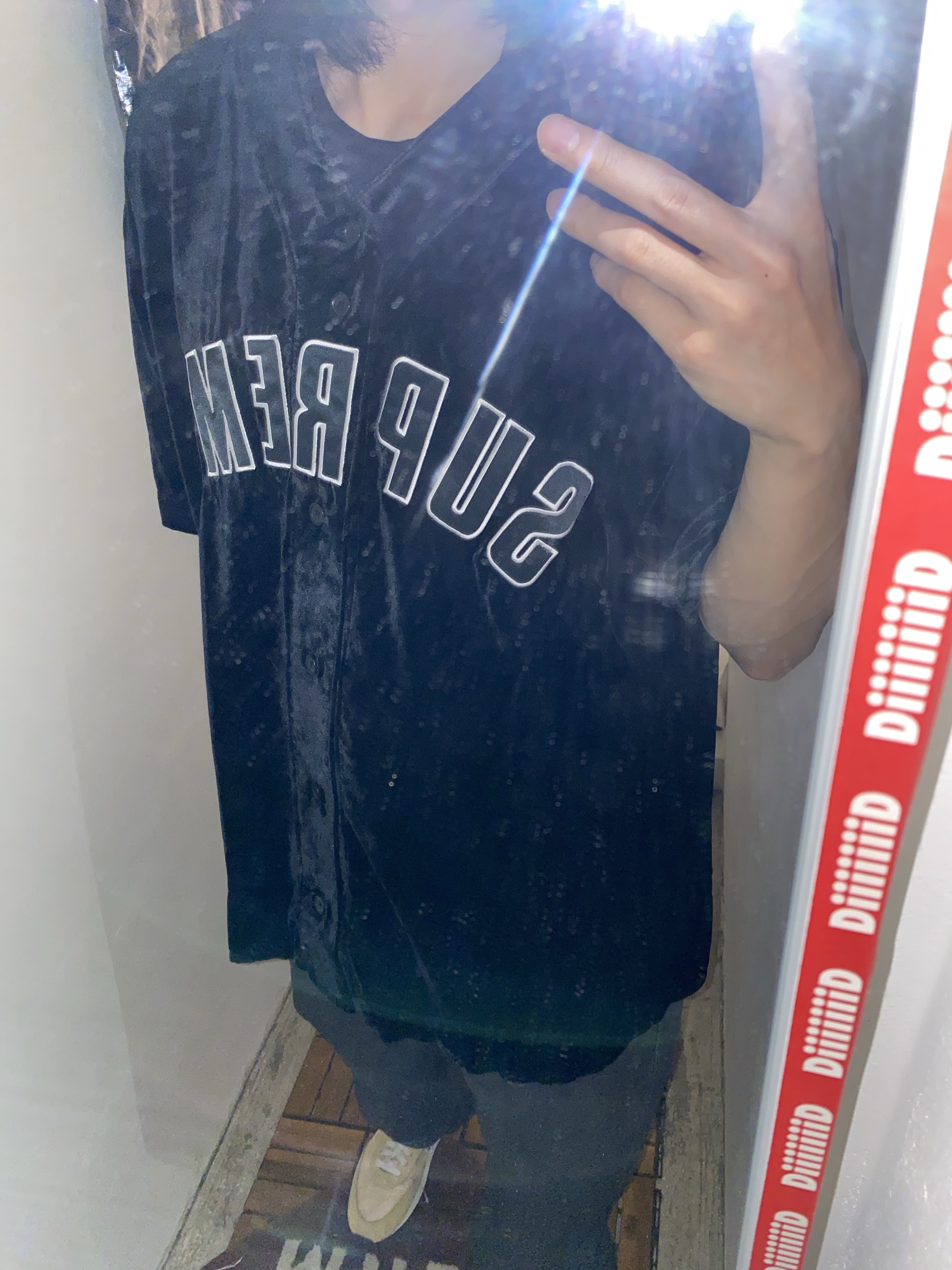 Supreme Velvet Baseball Jersey Leopard - 25SS, Nike Daybreak SP Topaz Gold 착용 스타일 - 8