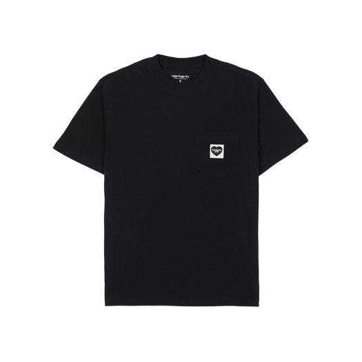 (W) Carhartt WIP Pocket Heart Short Sleeve T-Shirt Black