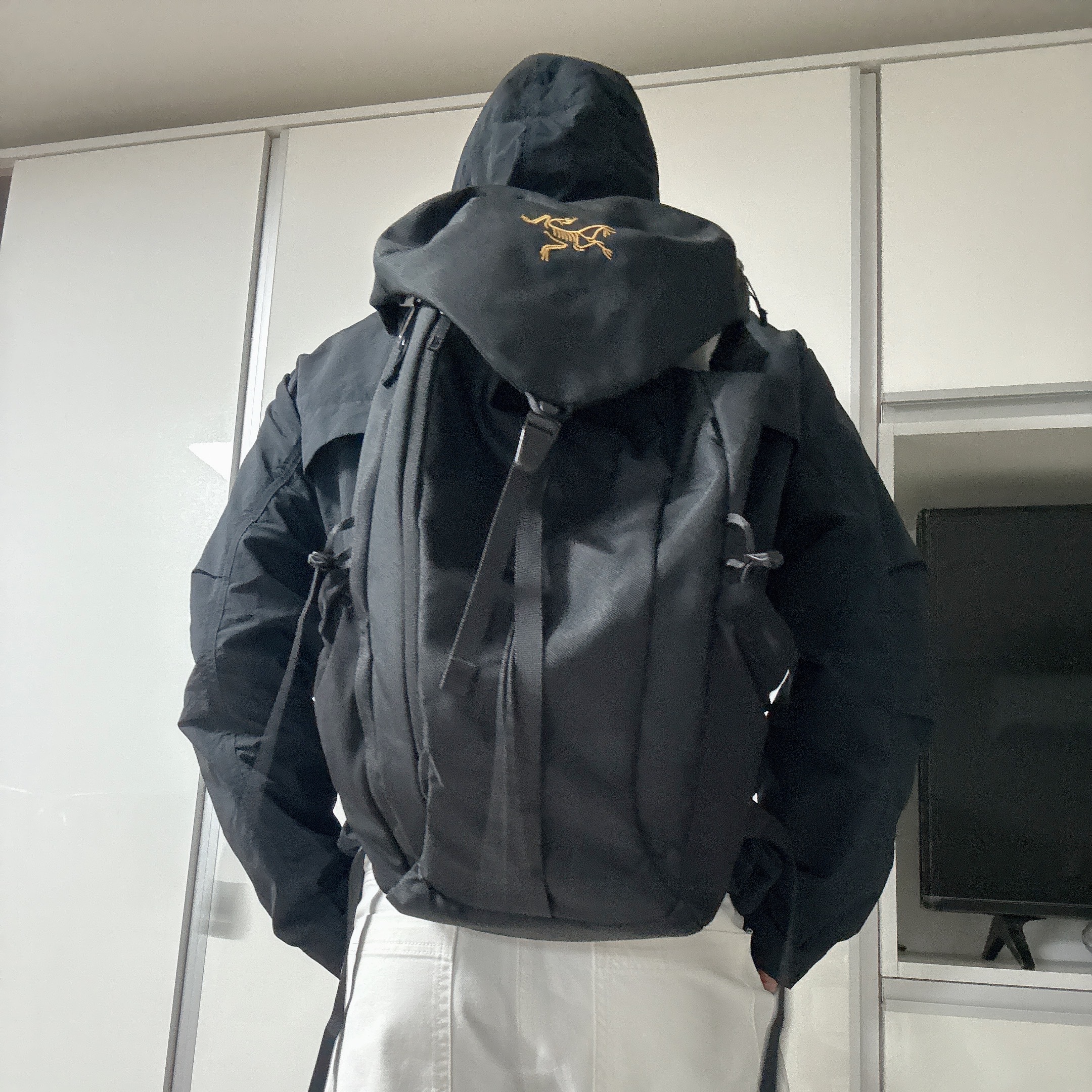 Arc'teryx Mantis 20 Backpack Black 착용 스타일 - 1