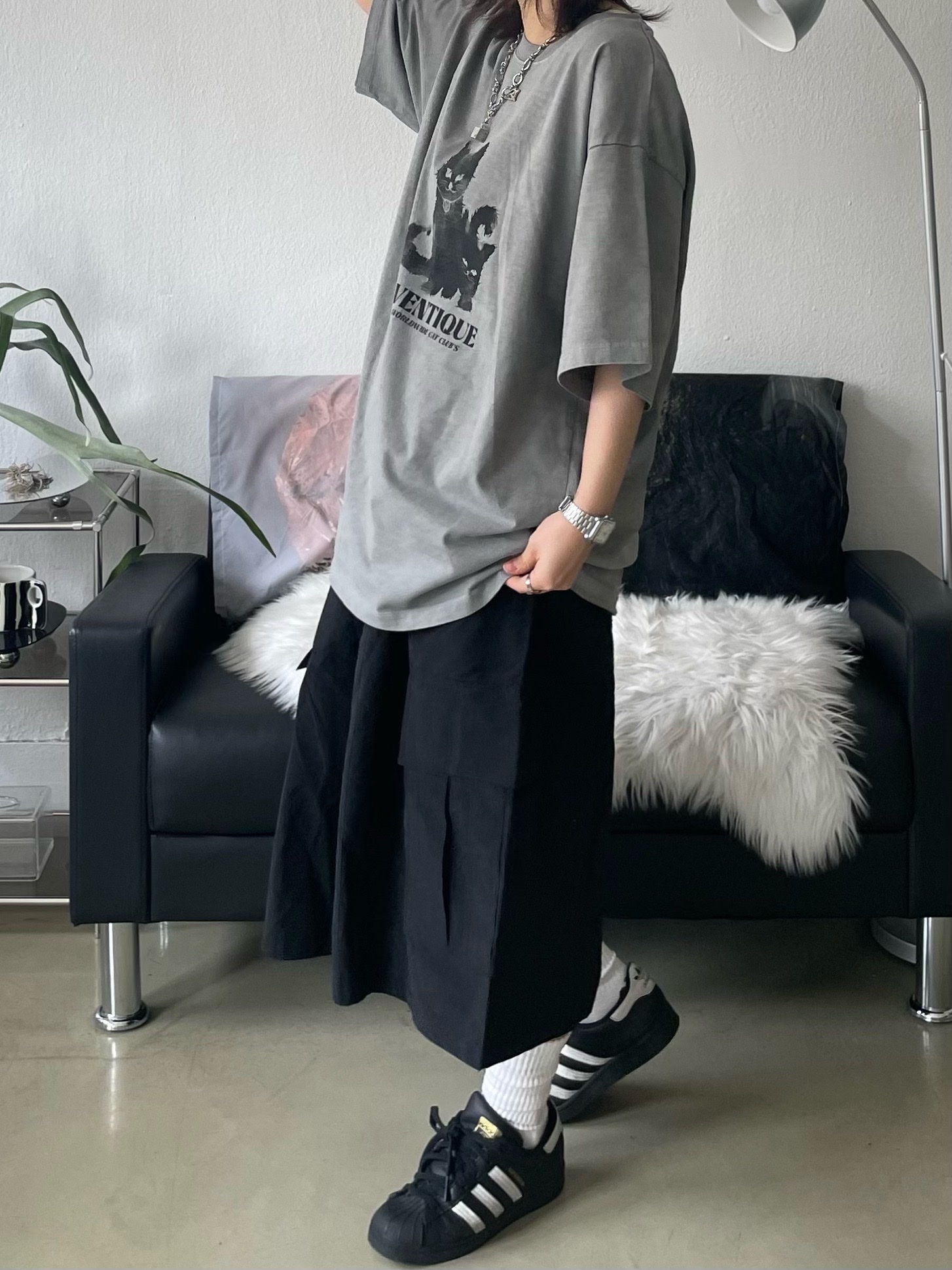 Adidas Superstar Core Black White, Carhartt Canvas Cap Black 착용 스타일 - 2
