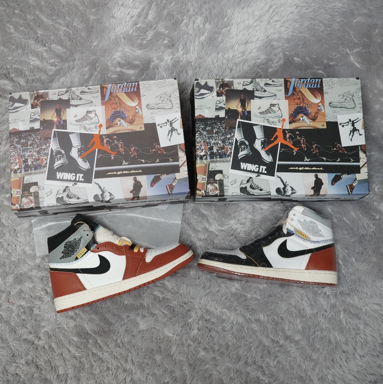 Jordan 1 x Union Retro High OG Chicago Shadow, Jordan 1 x Union Retro High Black Toe 착용 스타일 - 1