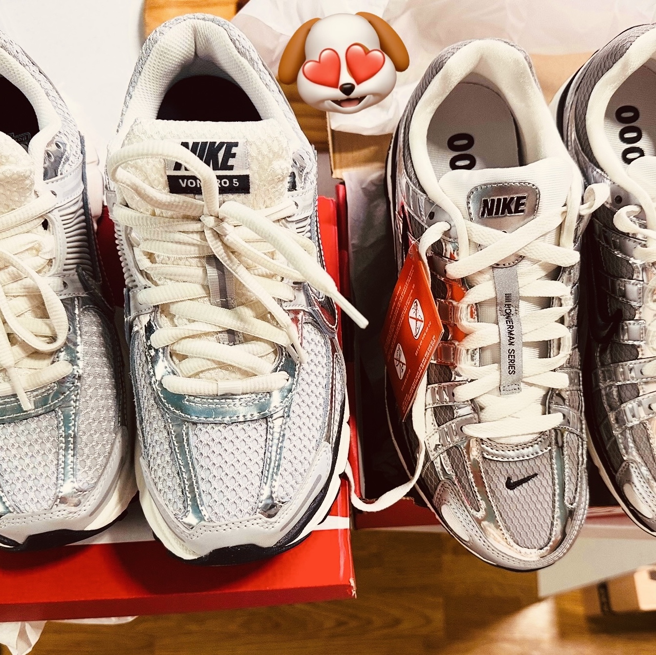 Nike P-6000 Metallic Silver 착용 스타일