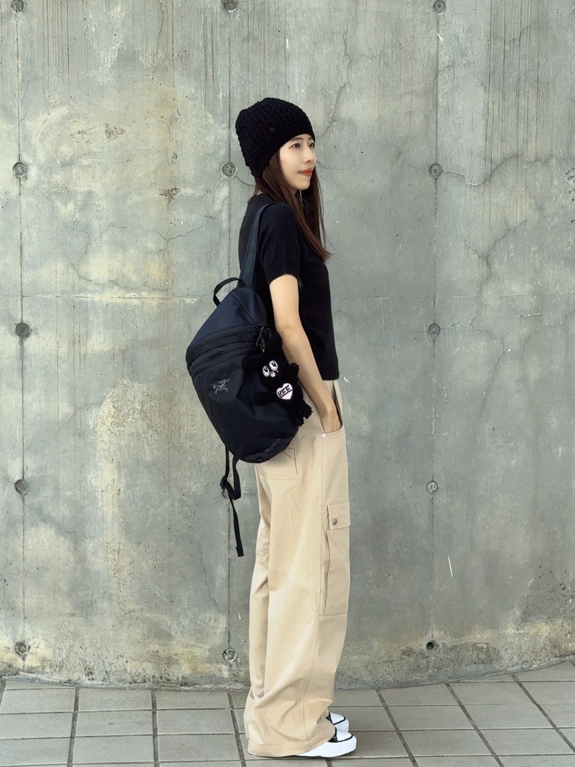 Maison Mihara Yasuhiro Peterson OG Sole Canvas Low Sneakers Black, Arc'teryx Heliad 15 Backpack Black 착용 스타일 - 2