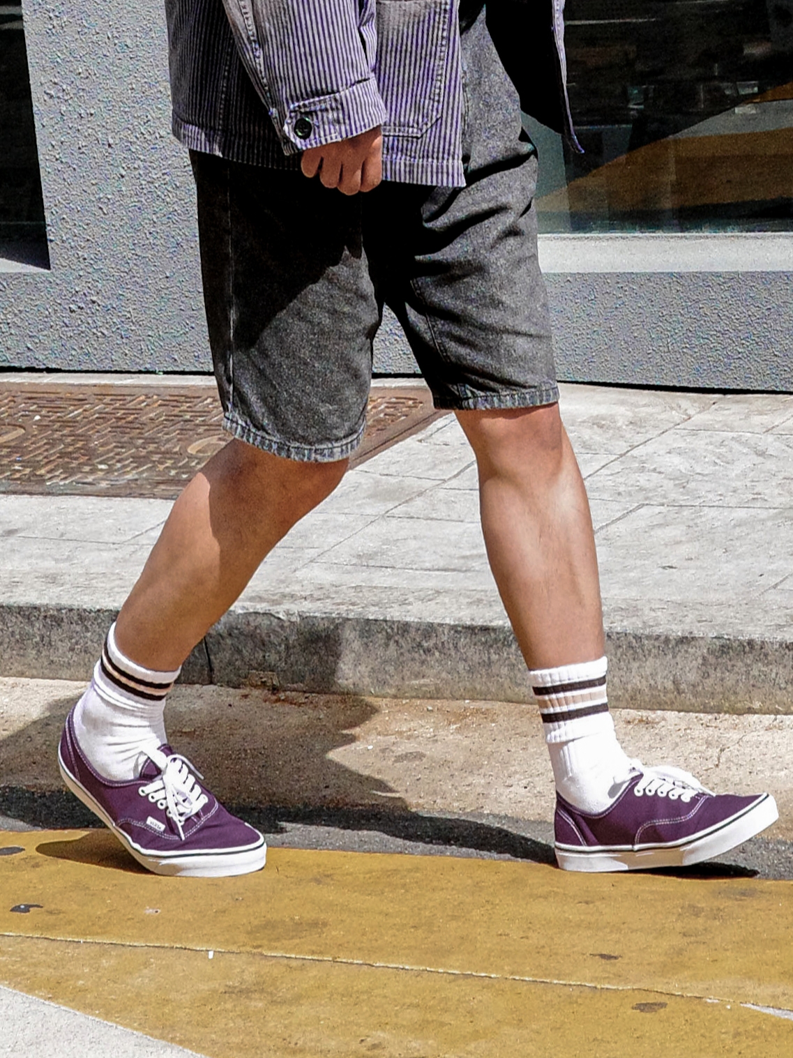 Vans Authentic Color Theory Dark Purple 착용 스타일