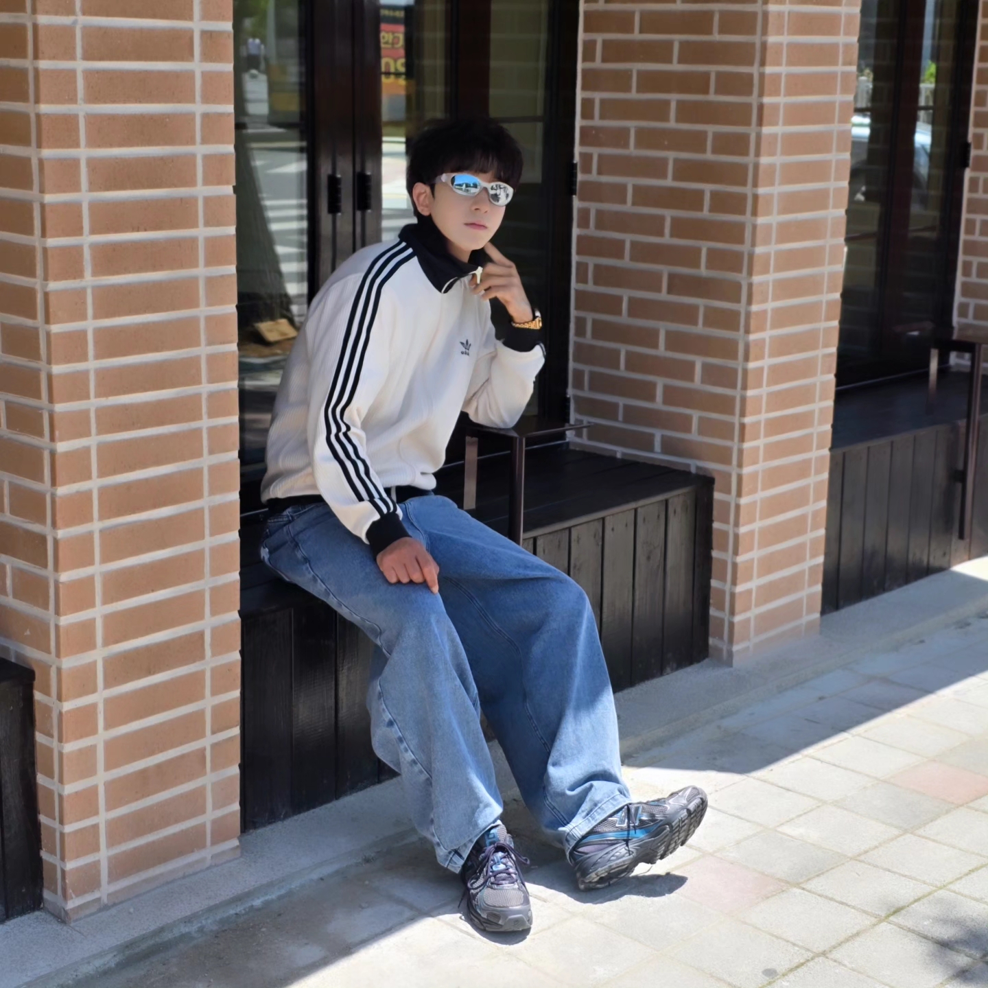 Adidas Waffle Beckenbauer Track Top Wonder White - KR Sizing, Adidas Waffle Beckenbauer Track Top Wonder White - KR Sizing 착용 스타일 - 1