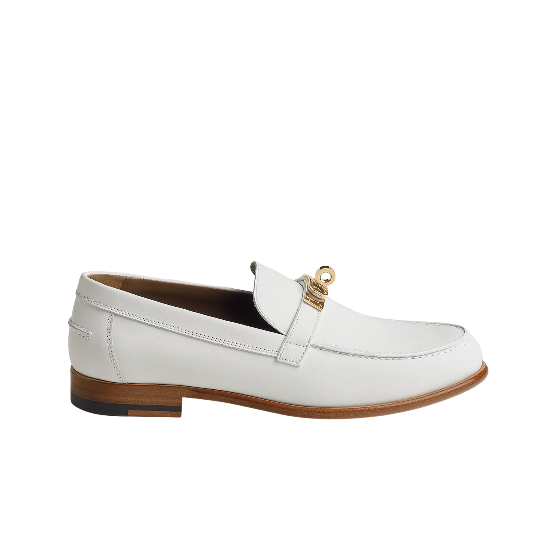 (W) 에르메스 데스틴 로퍼 카프스킨 & 페르마브라스 하드웨어 블랑((W) Hermes Destin Loafer Calfskin & Permabrass Blanc) - 1