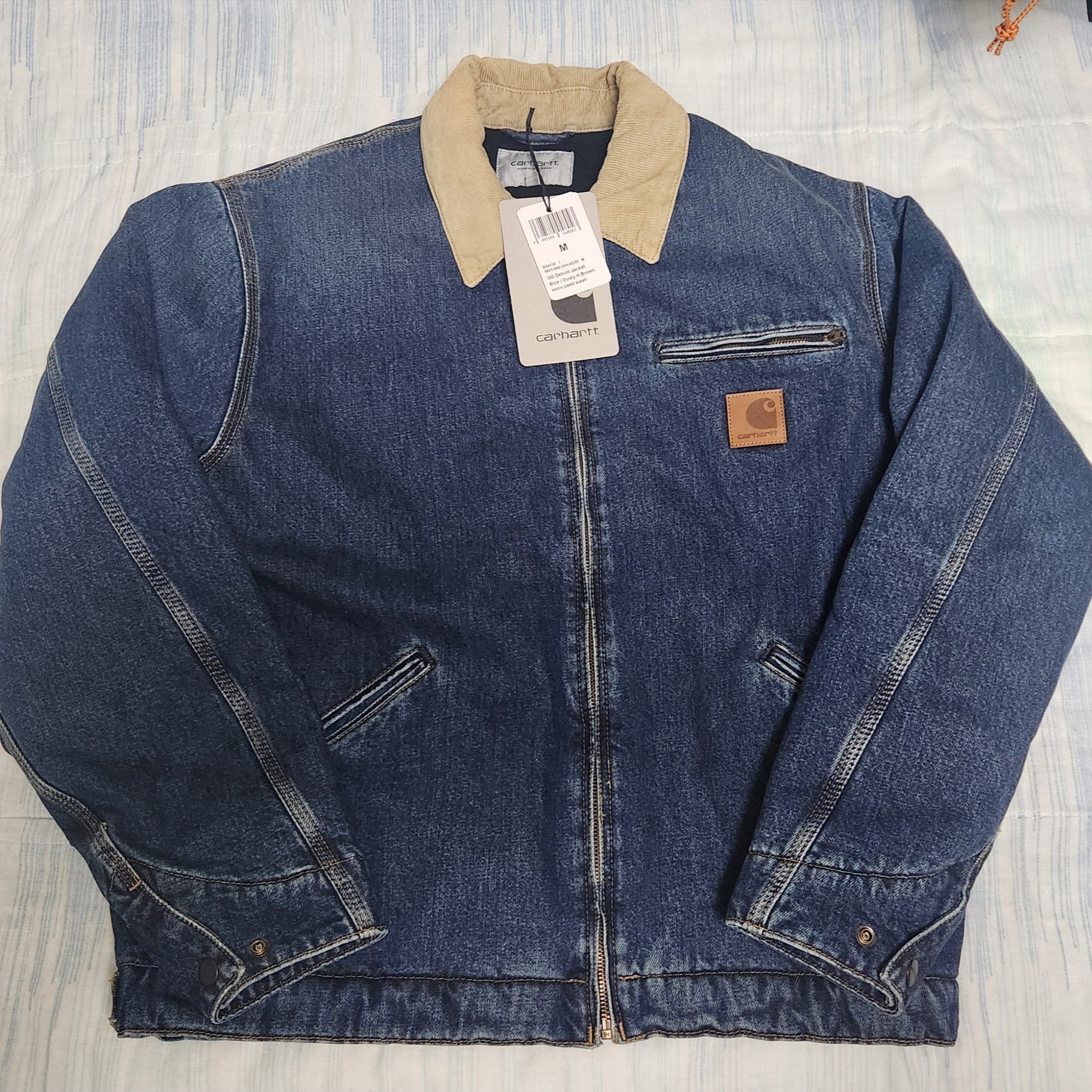 Carhartt WIP OG Detroit Jacket Blue Dusty Hamilton Brown 착용 스타일