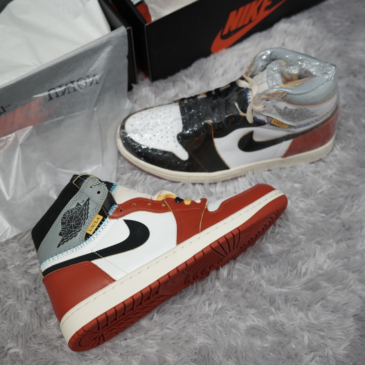 Jordan 1 x Union Retro High OG Chicago Shadow, Jordan 1 x Union Retro High Black Toe 착용 스타일 - 3