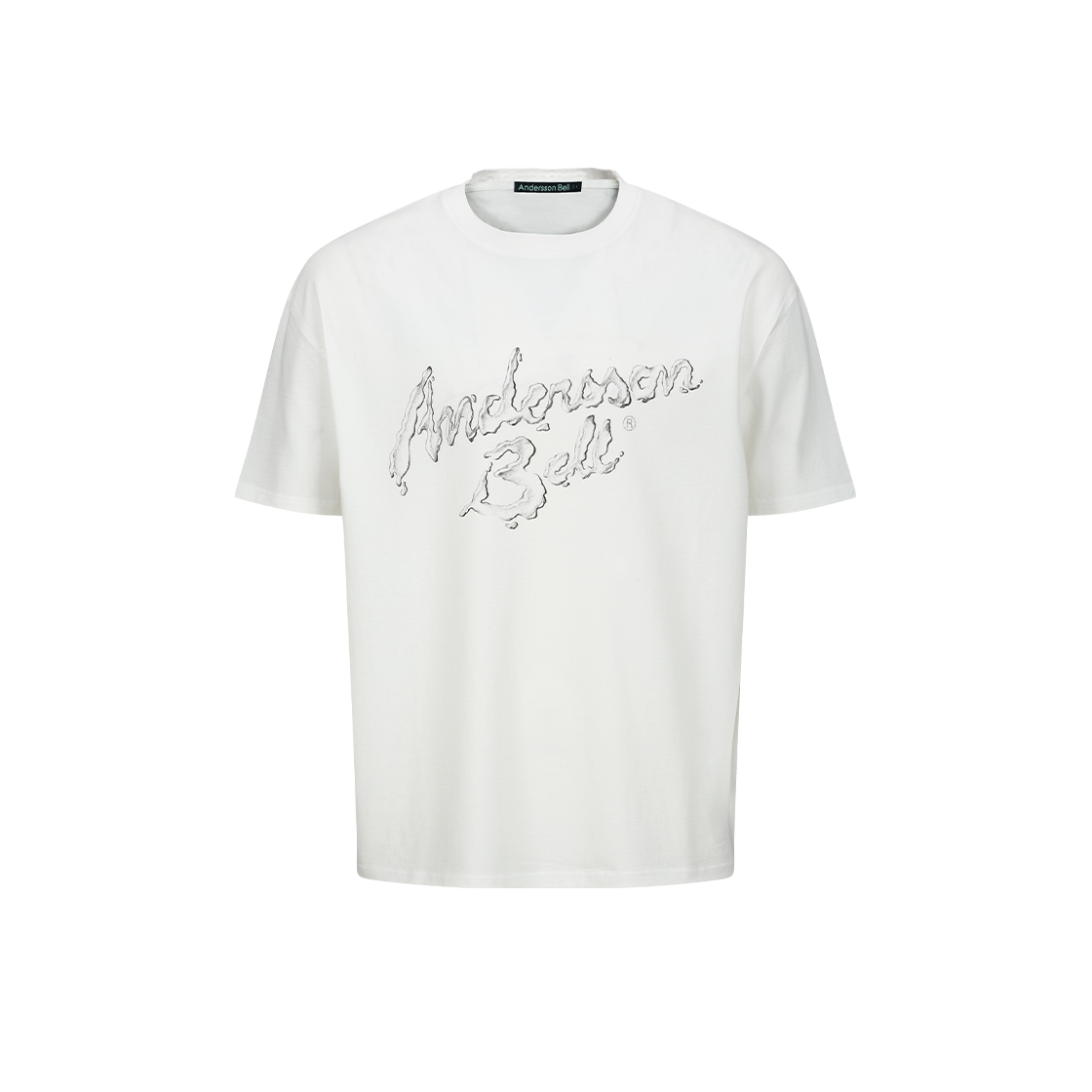 atb1405u(WHITE) ADSB Andersson Bell  Essential Unisex Liquid Logo T-Shirt White - 대표 이미지 #1