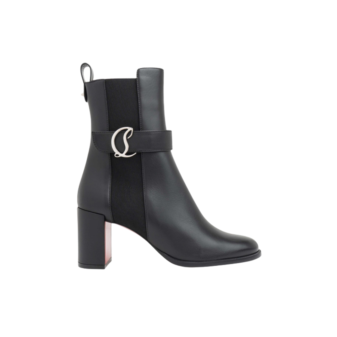 (W) 크리스찬 루부탱 첼시 레더 70mm 로우 부츠 블랙((W) Christian Louboutin Chelsea Leather 70mm Low Boots Black)
