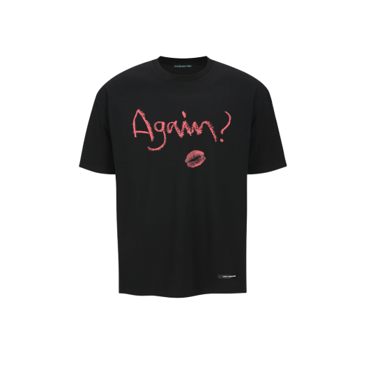 atb1406u(BLACK) ADSB Andersson Bell  Essential Unisex Again Lip T-Shirt Black