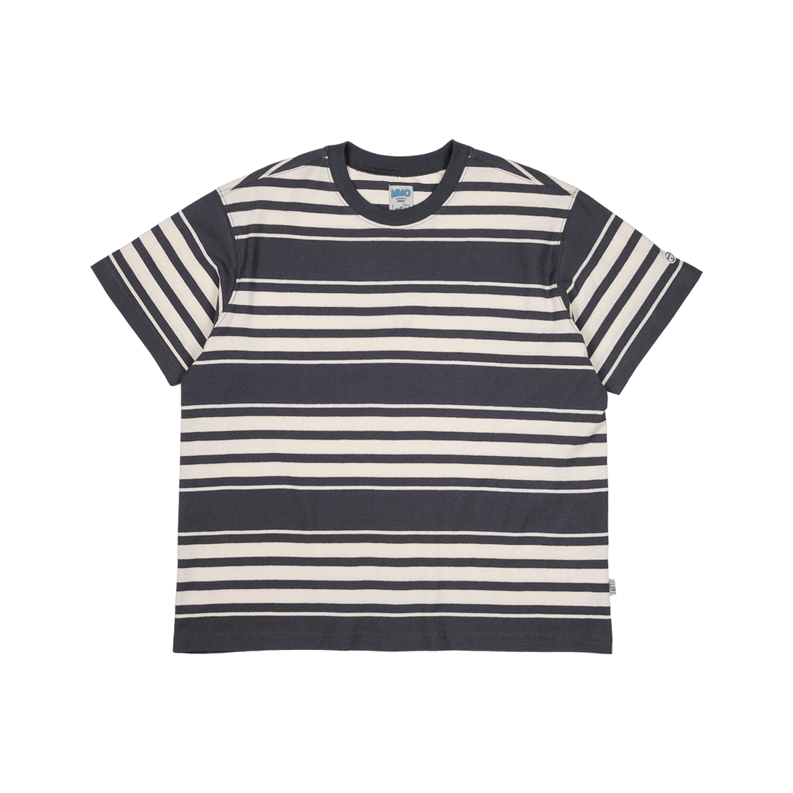 A-027 mmogarden Stripe S/S Tee Charcoal