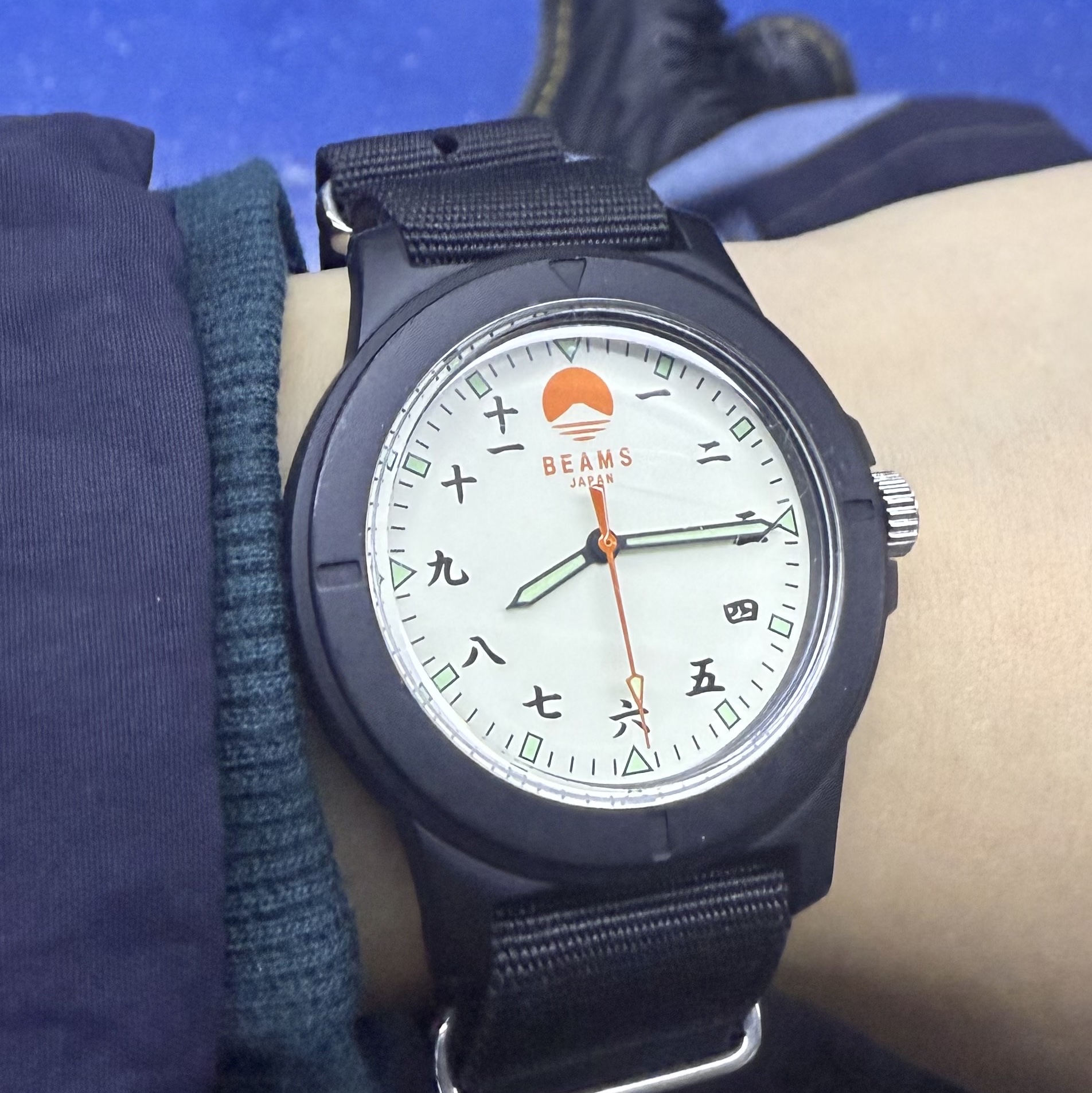 Beams Original Chinese Numerals Watch Black 착용 스타일