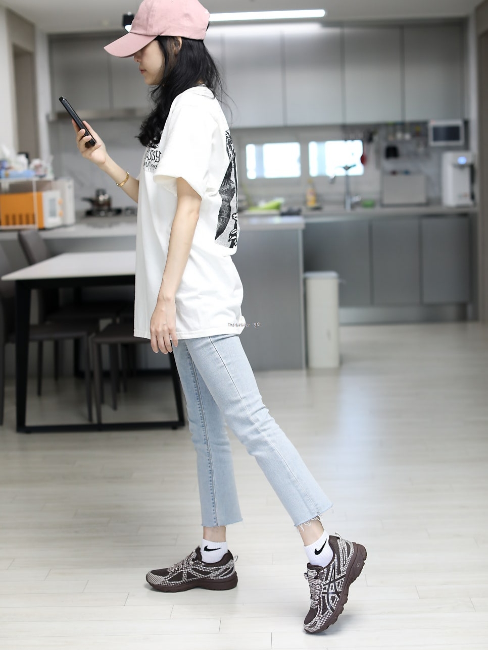 Asics x Story mfg. Gel-Venture 6 Reddish Brown, Stussy Beach House Pigment Dyed T-Shirt Natural 착용 스타일 - 2