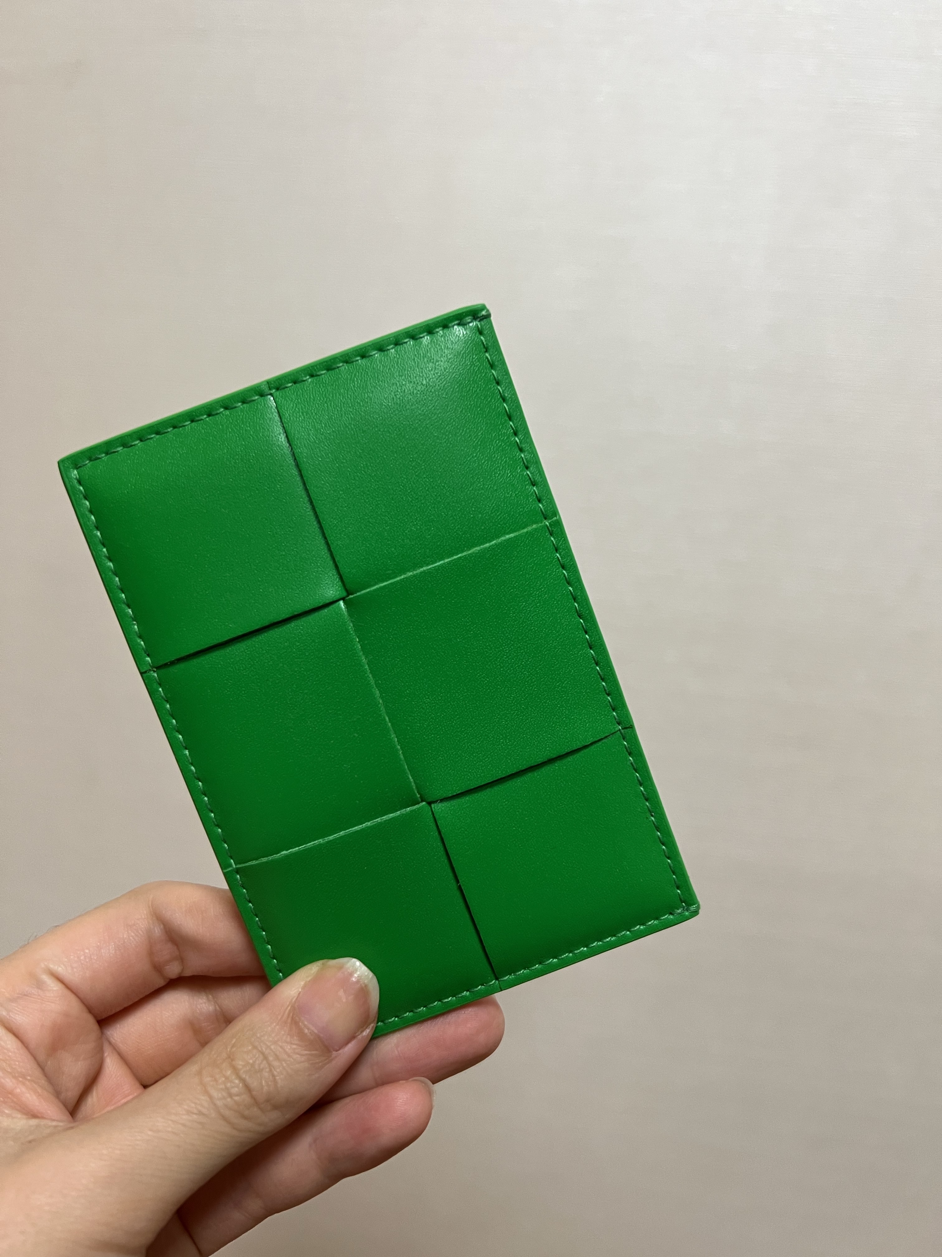Bottega Veneta Credit Card Case Calfskin Parakeet 착용 스타일