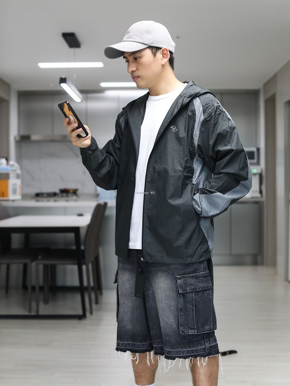 Sansan Gear Paneled Jacket Black - 25SS 착용 스타일 - 1