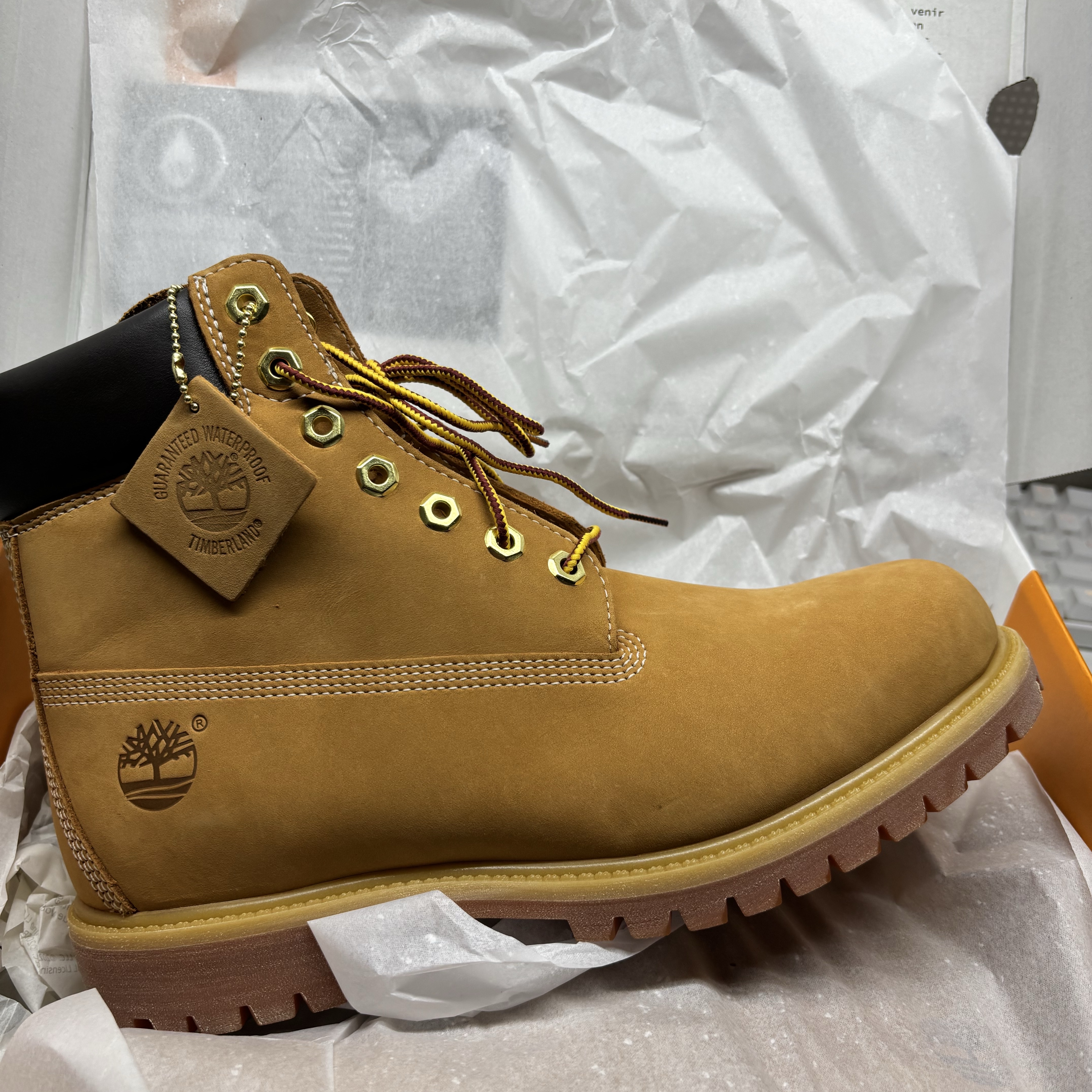 Timberland Premium 6 inch Waterproof Boot Wheat Nubuck - Wide 착용 스타일 - 1