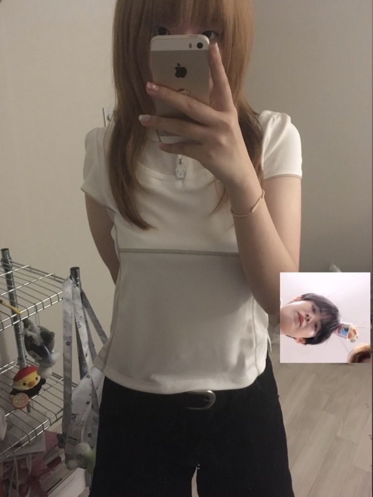 OJOS Detachable Collar T-shirt Off White 착용 스타일 - 1