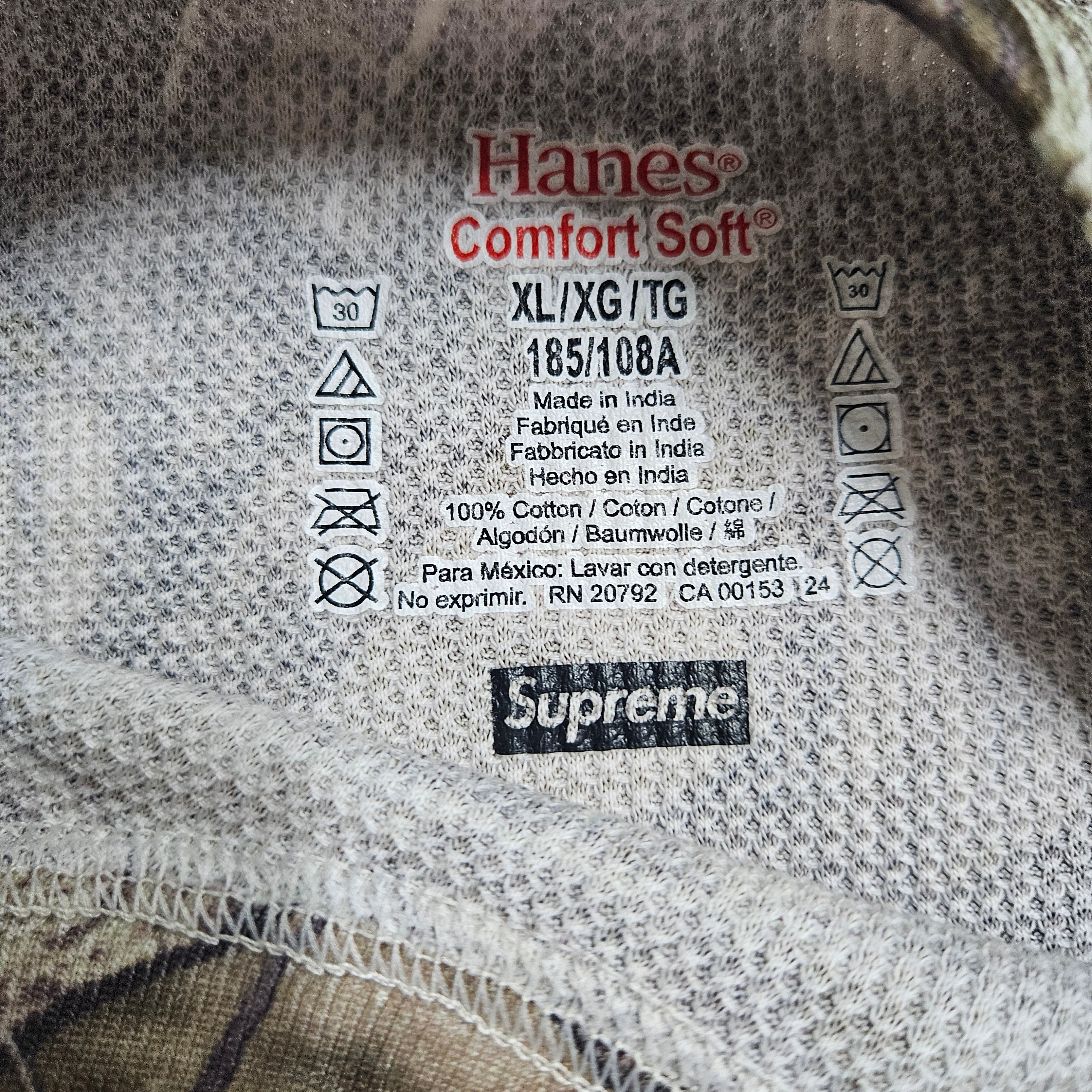 Supreme Hanes Bones Thermal Crew TrueTimber HTC Fall Camo (1 Pack) - 24FW 착용 스타일 - 2